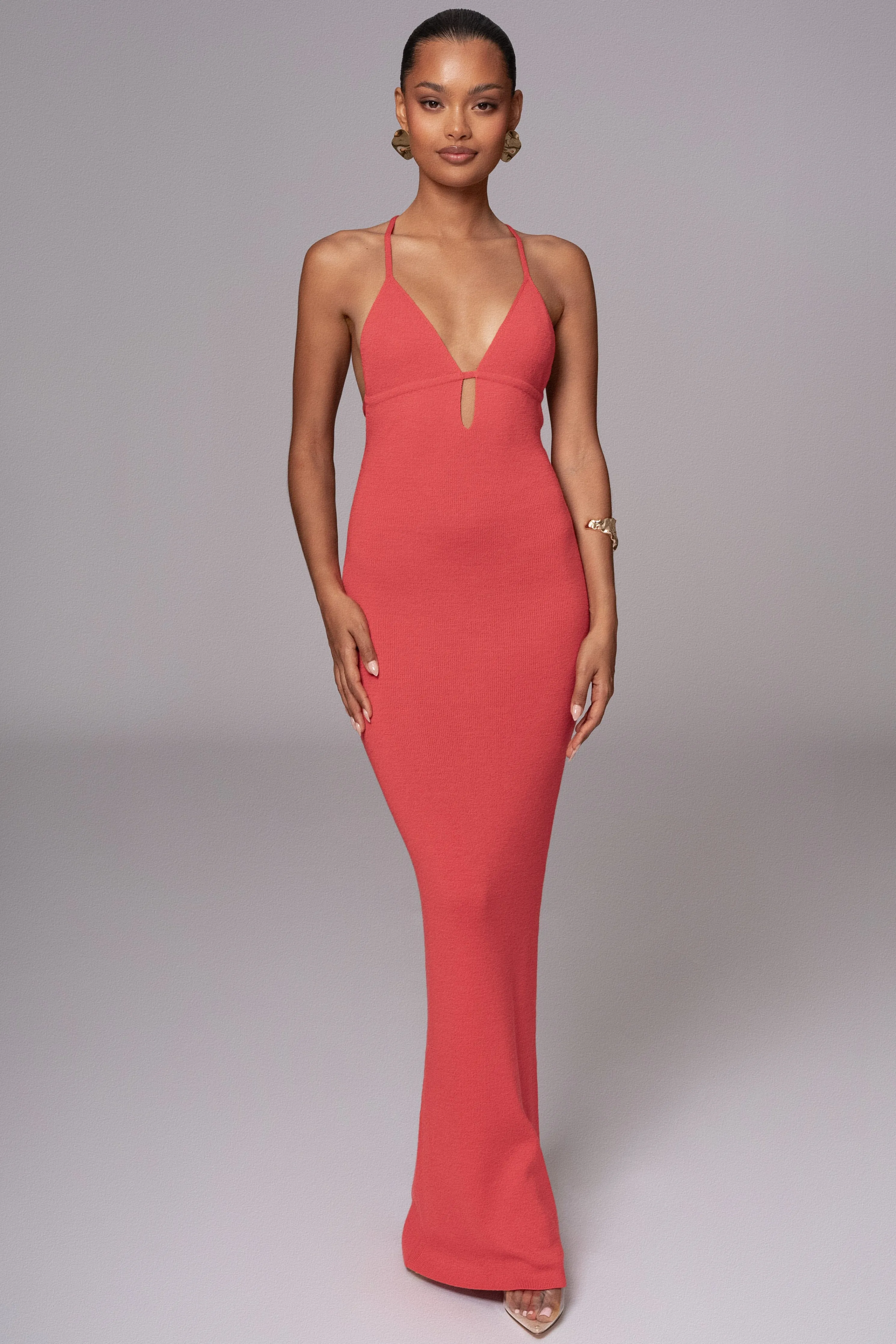 Berry Sun Rays Knit Maxi Dress