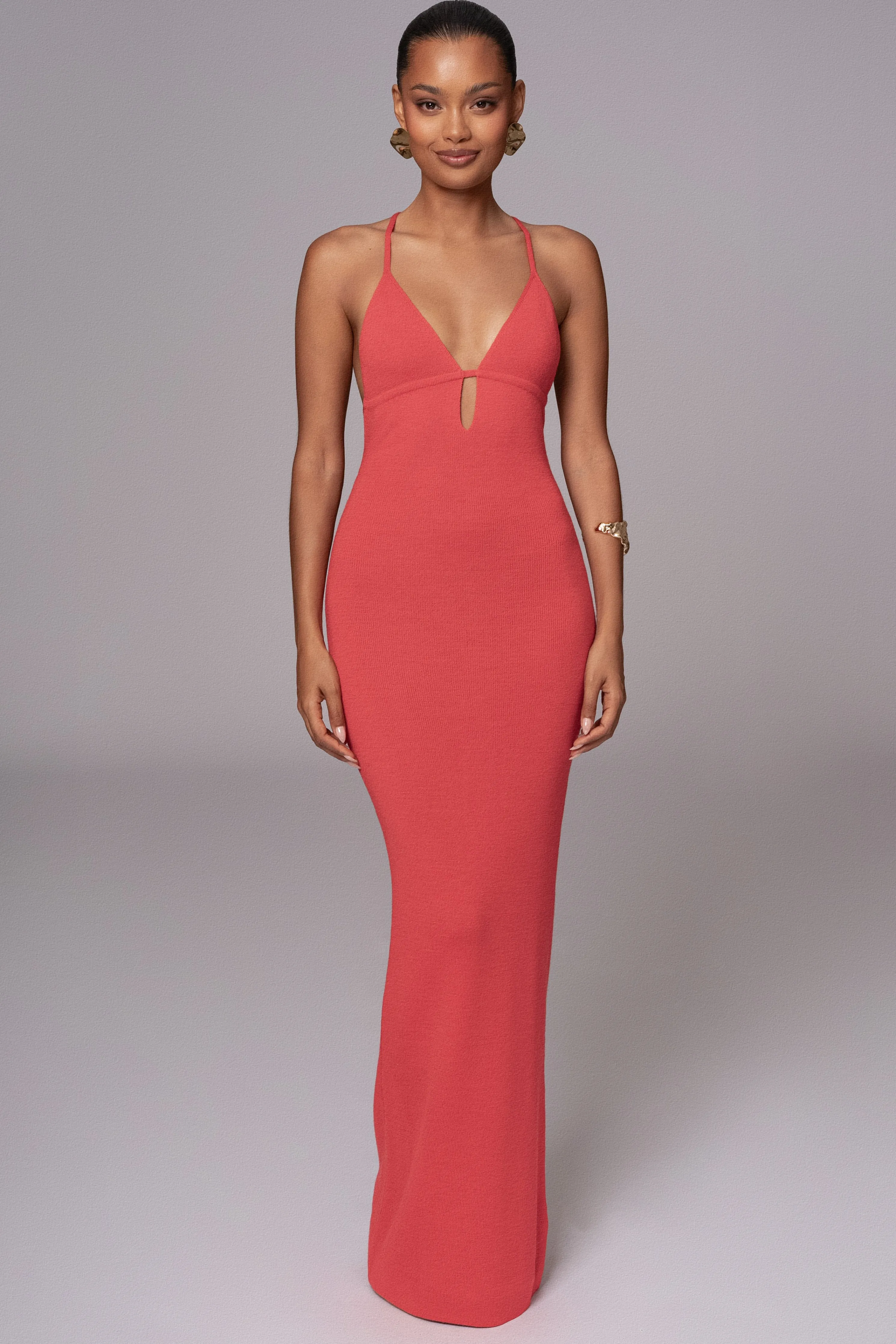 Berry Sun Rays Knit Maxi Dress