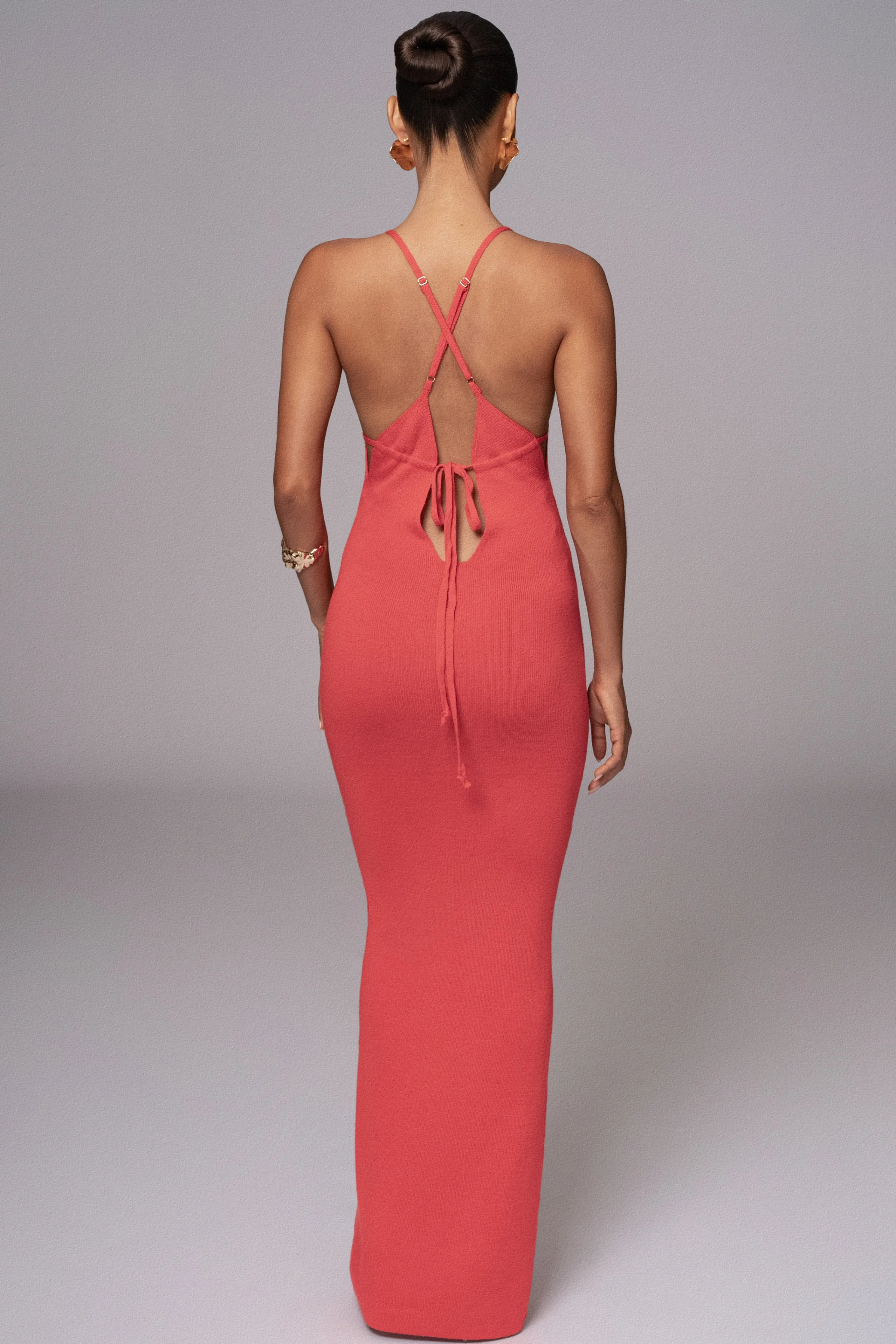 Berry Sun Rays Knit Maxi Dress