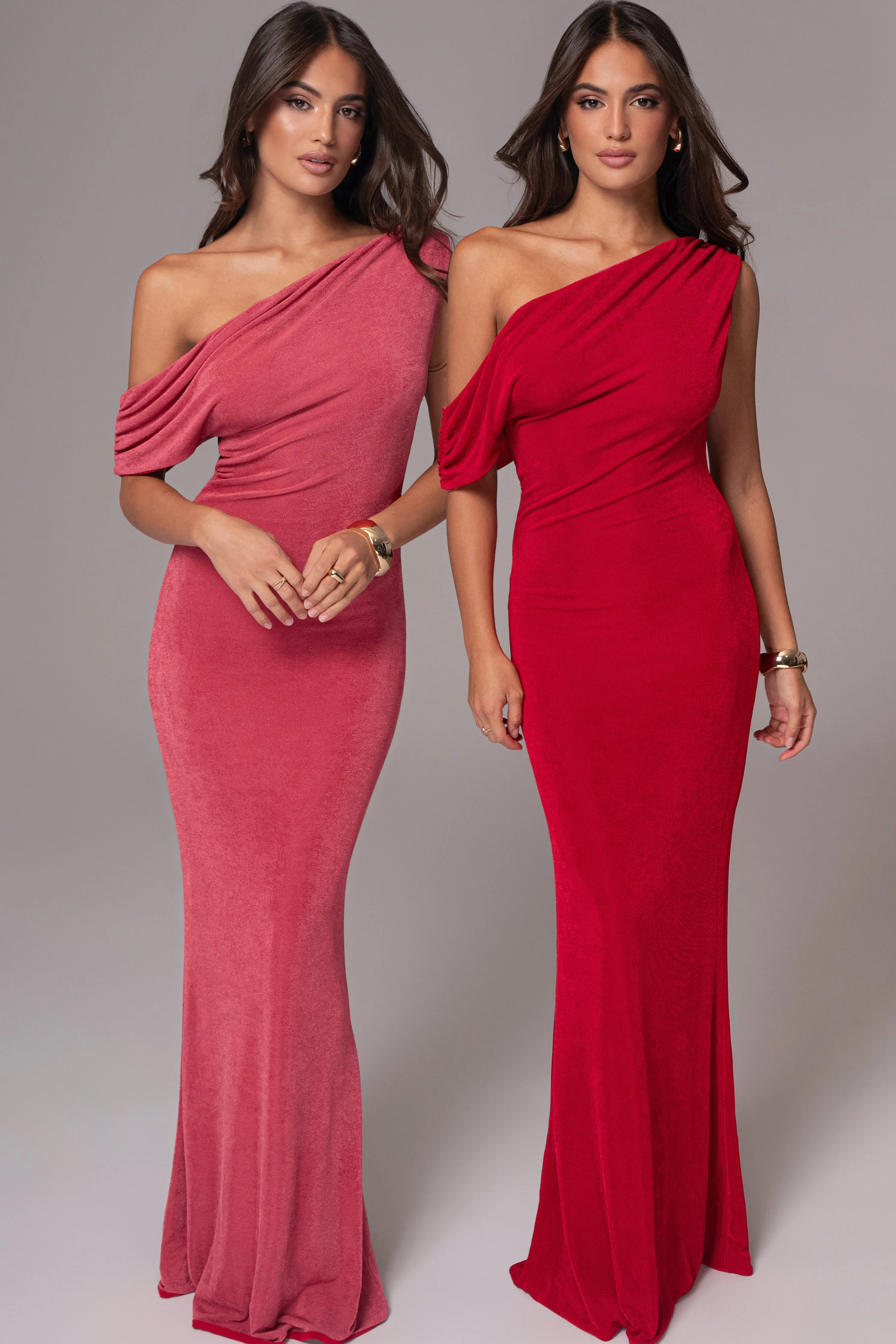 Berry/Red Classic Elegance Reversible Maxi Dress