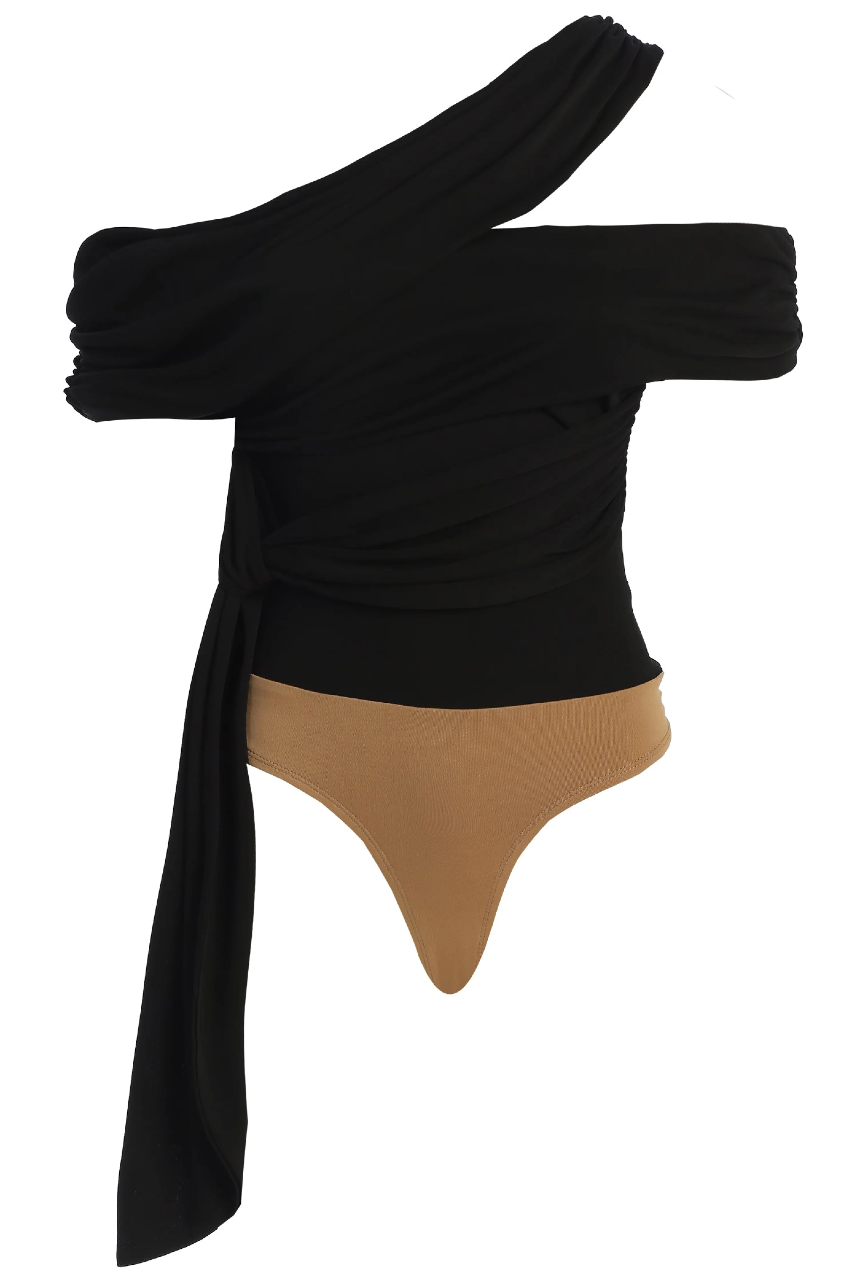 Black Above All Drape Bodysuit