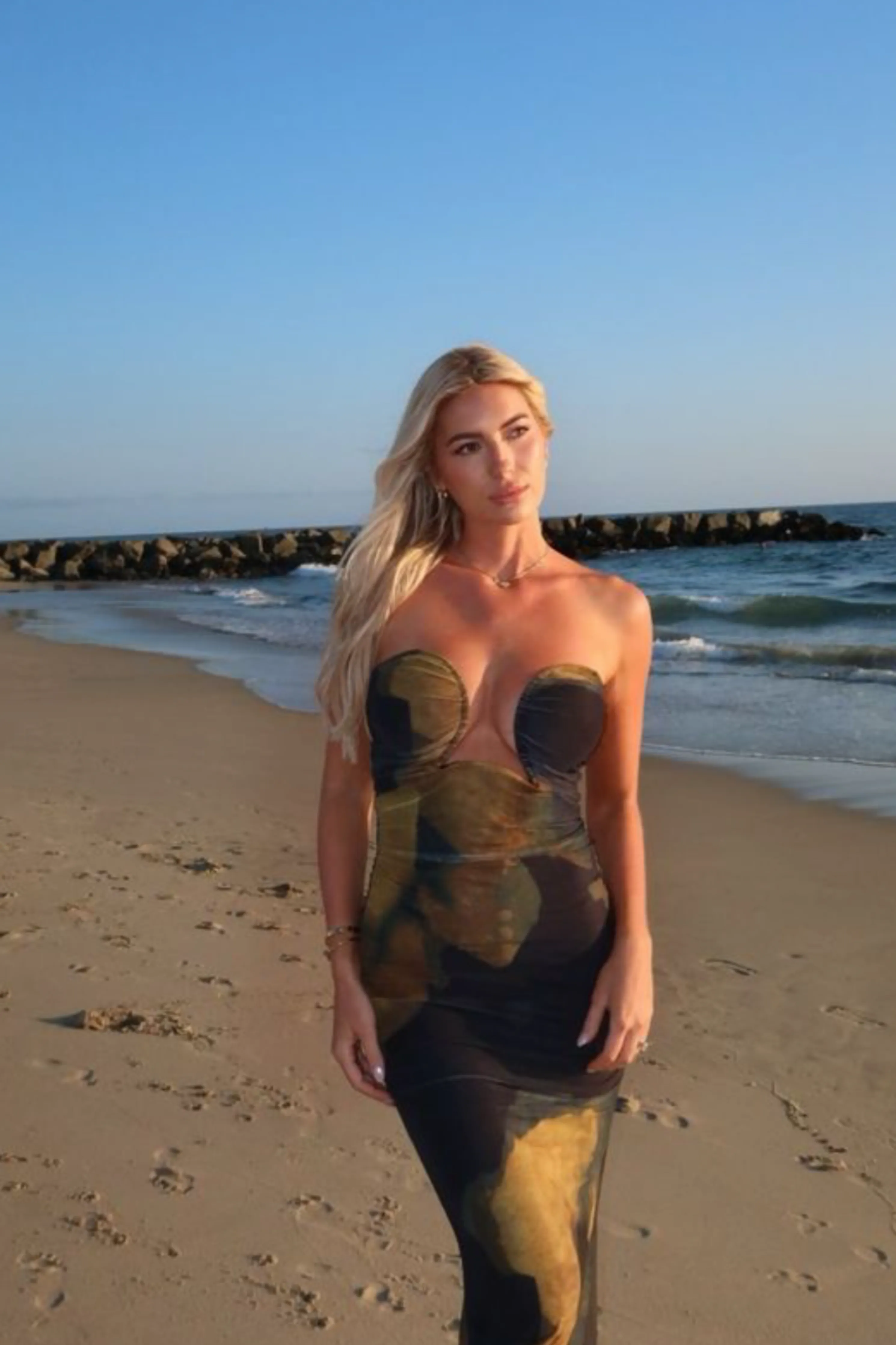 Black Abstract Bethany Strapless Maxi Dress