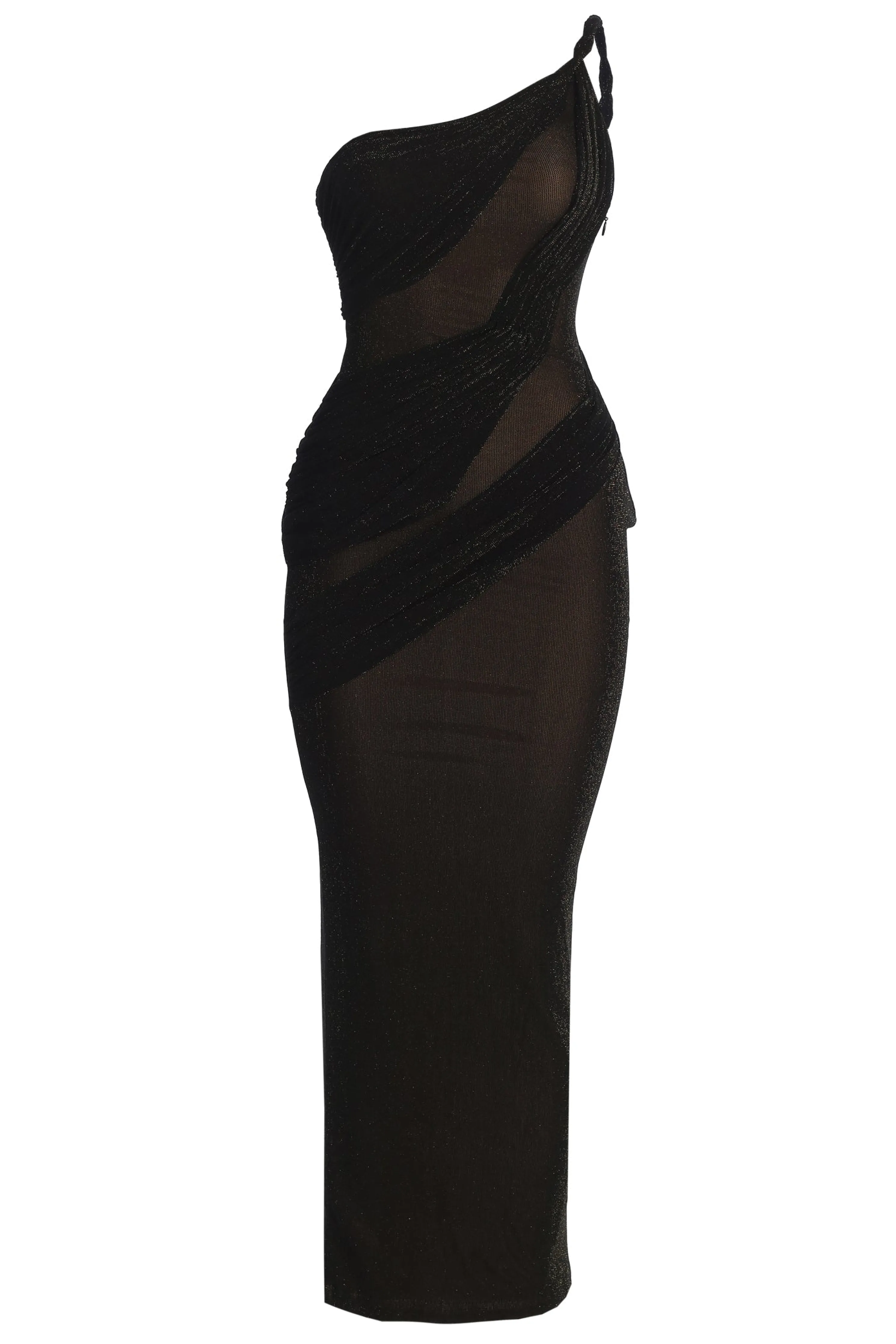 Black Alari One Shoulder Maxi Dress