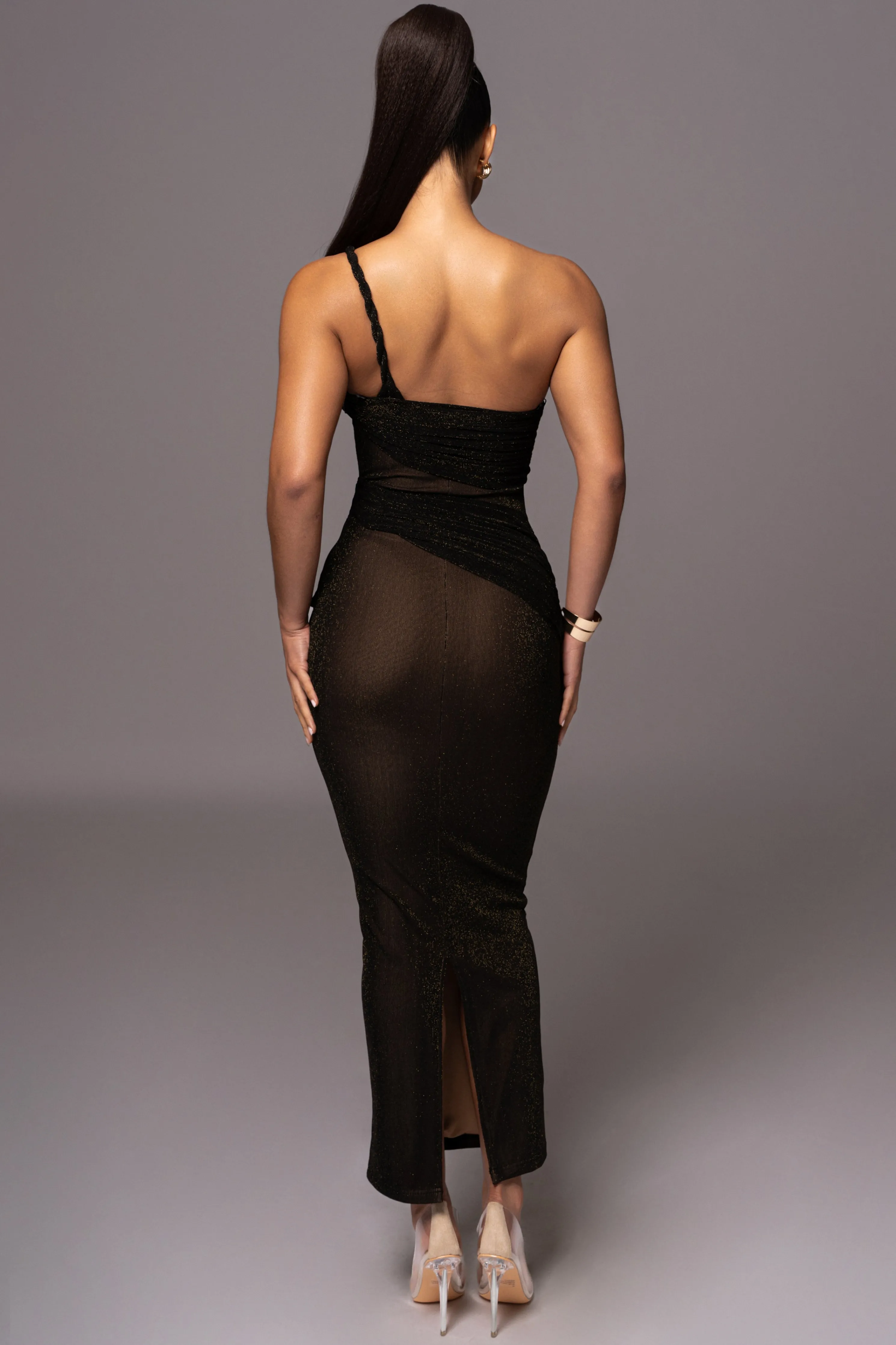 Black Alari One Shoulder Maxi Dress