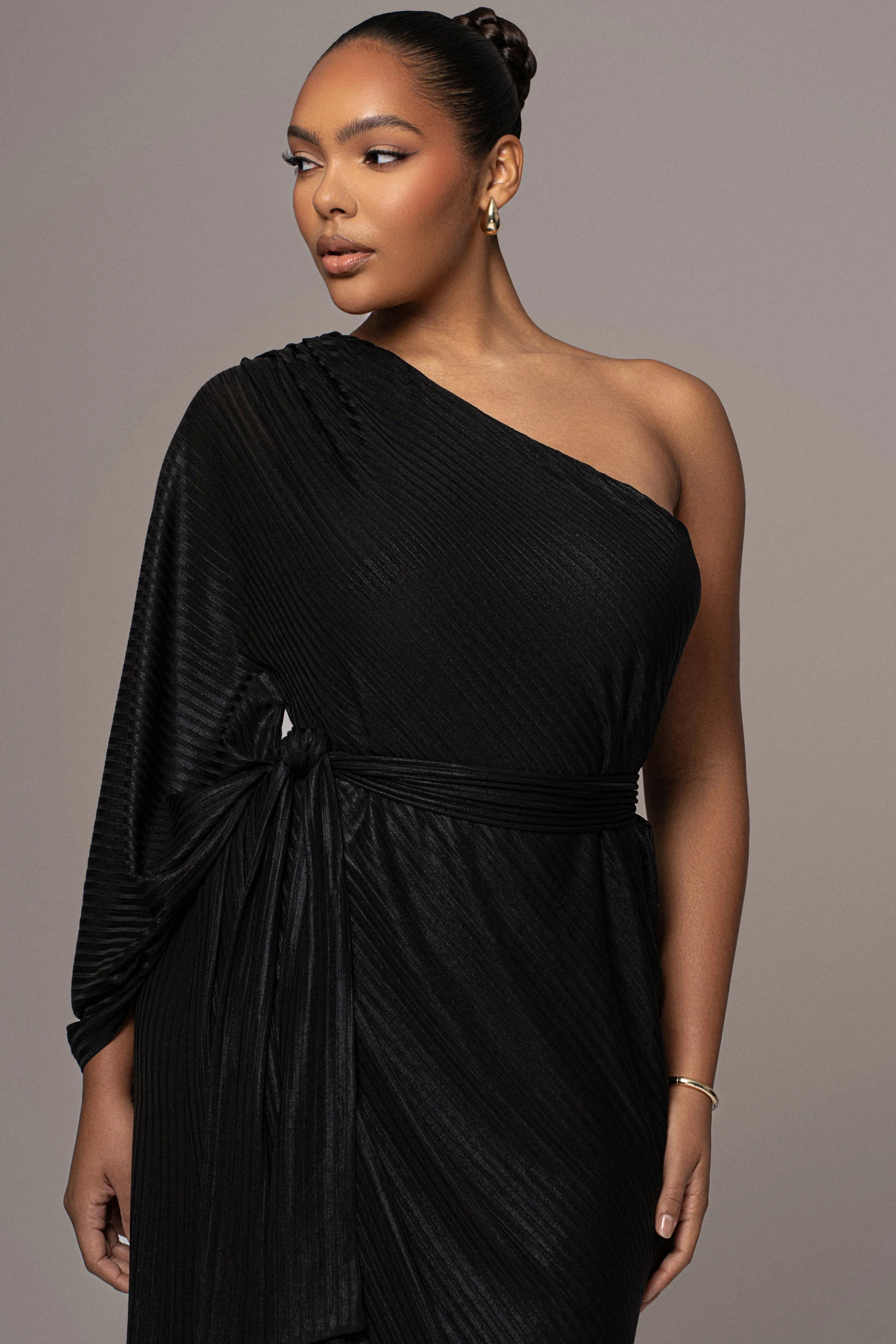 Black Amina Metallic Maxi Dress