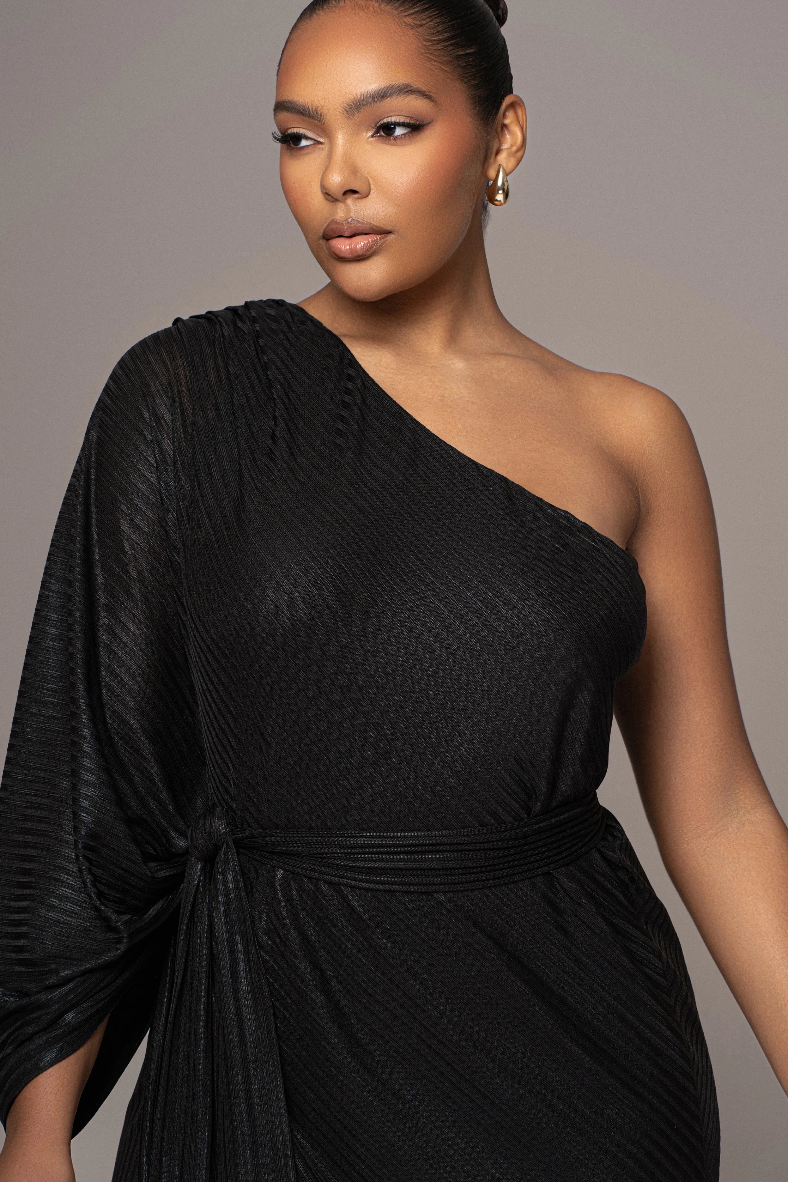 Black Amina Metallic Maxi Dress