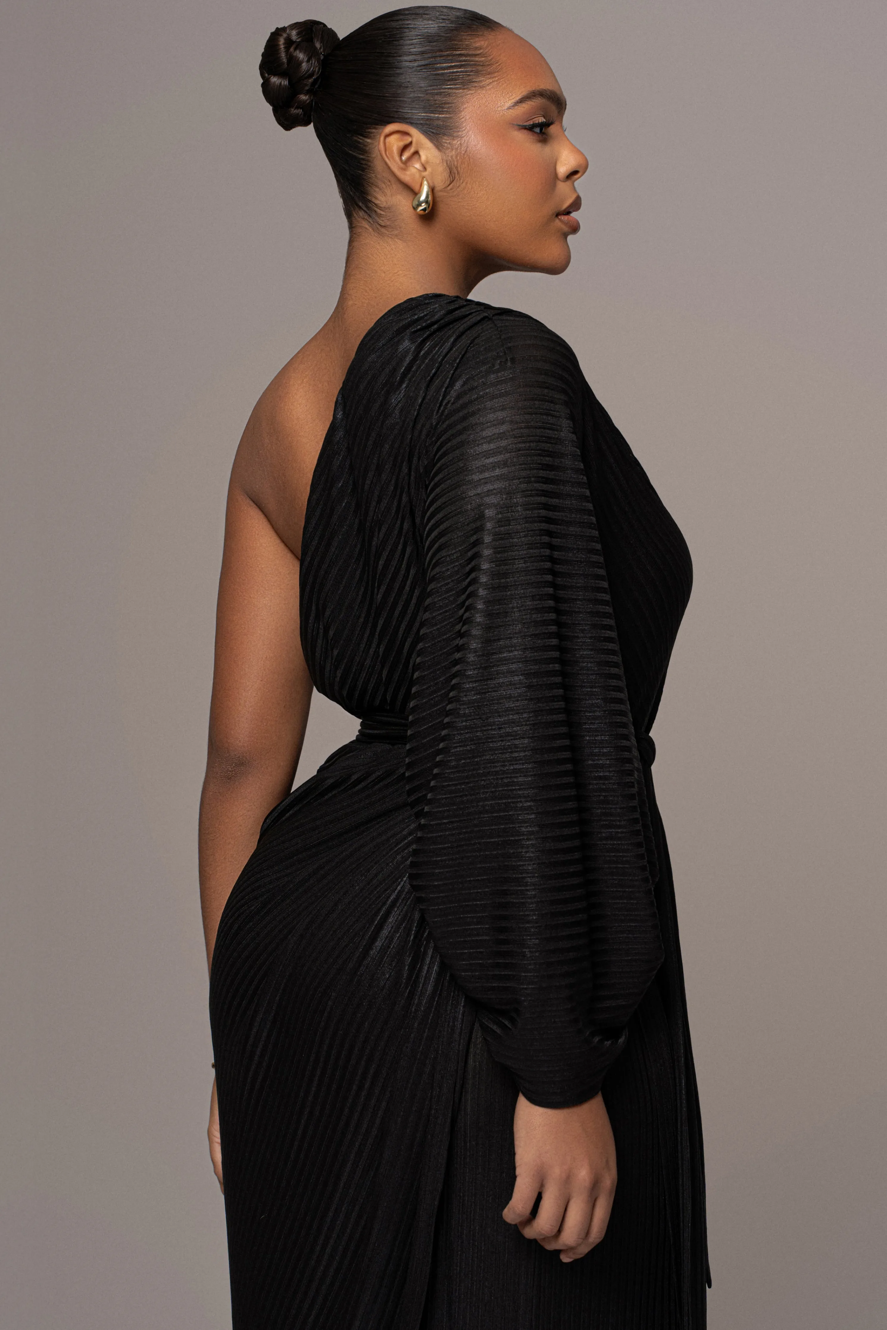 Black Amina Metallic Maxi Dress