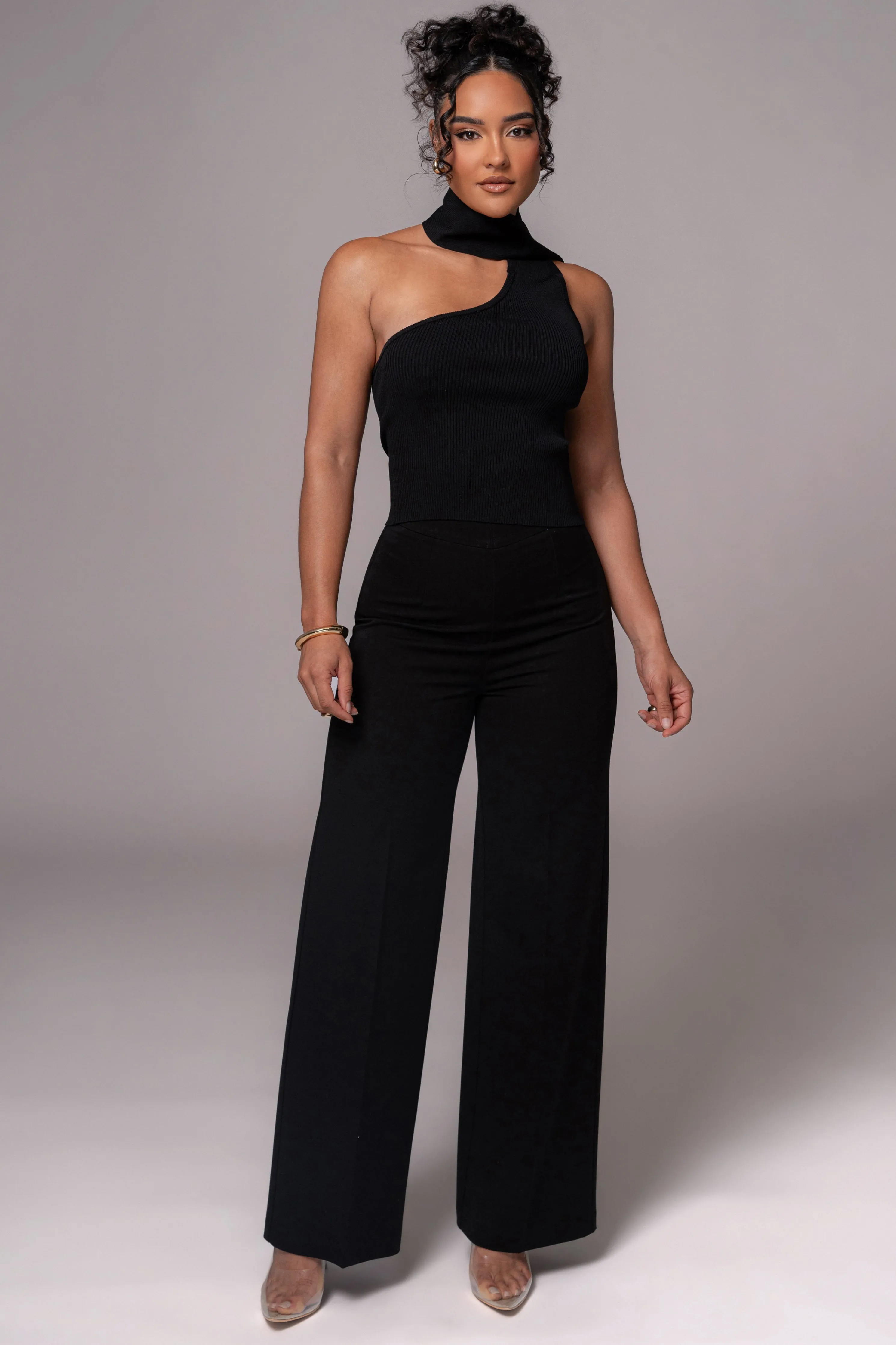 Black Anderson Ribbed Top