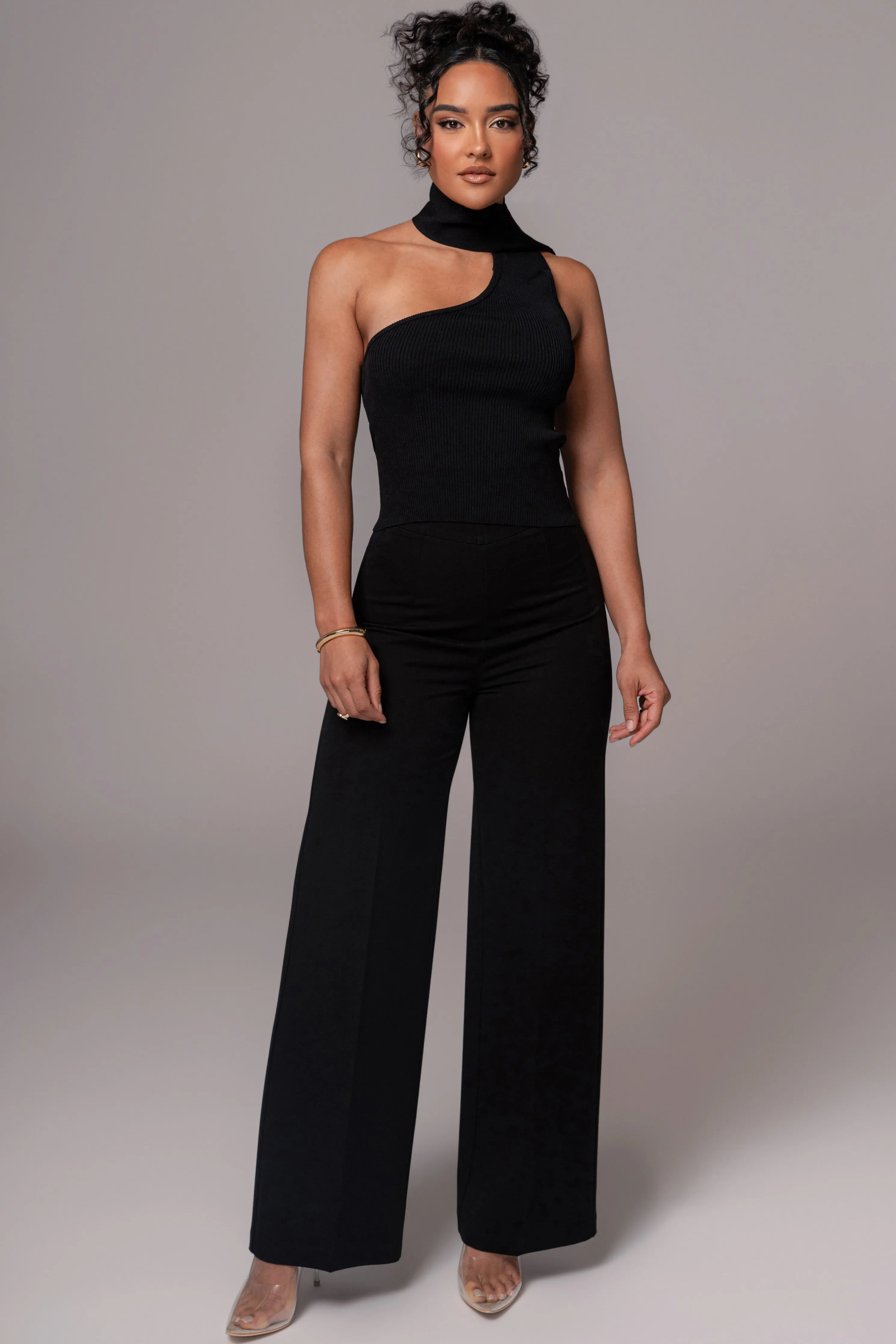 Black Anderson Ribbed Top