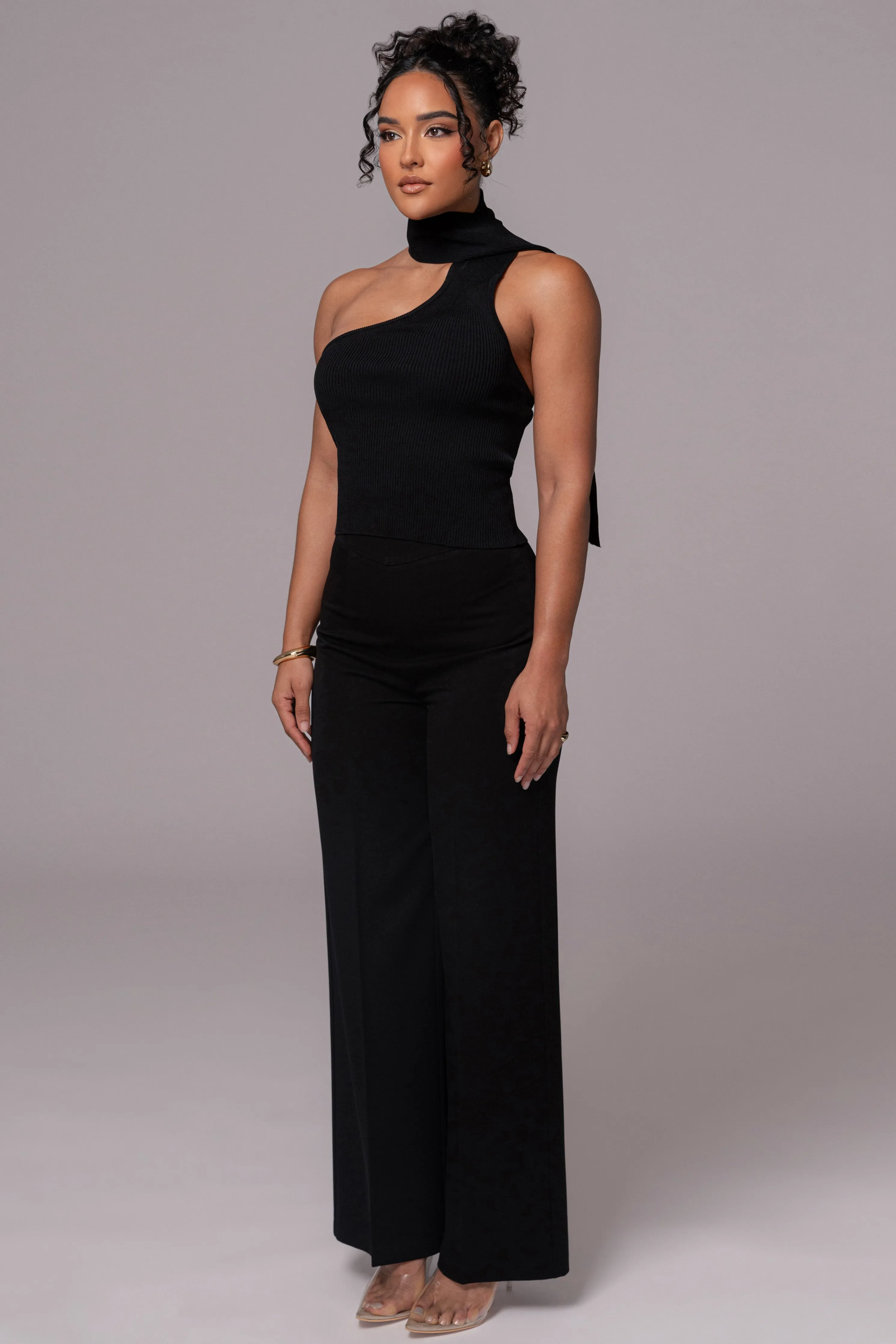 Black Anderson Ribbed Top