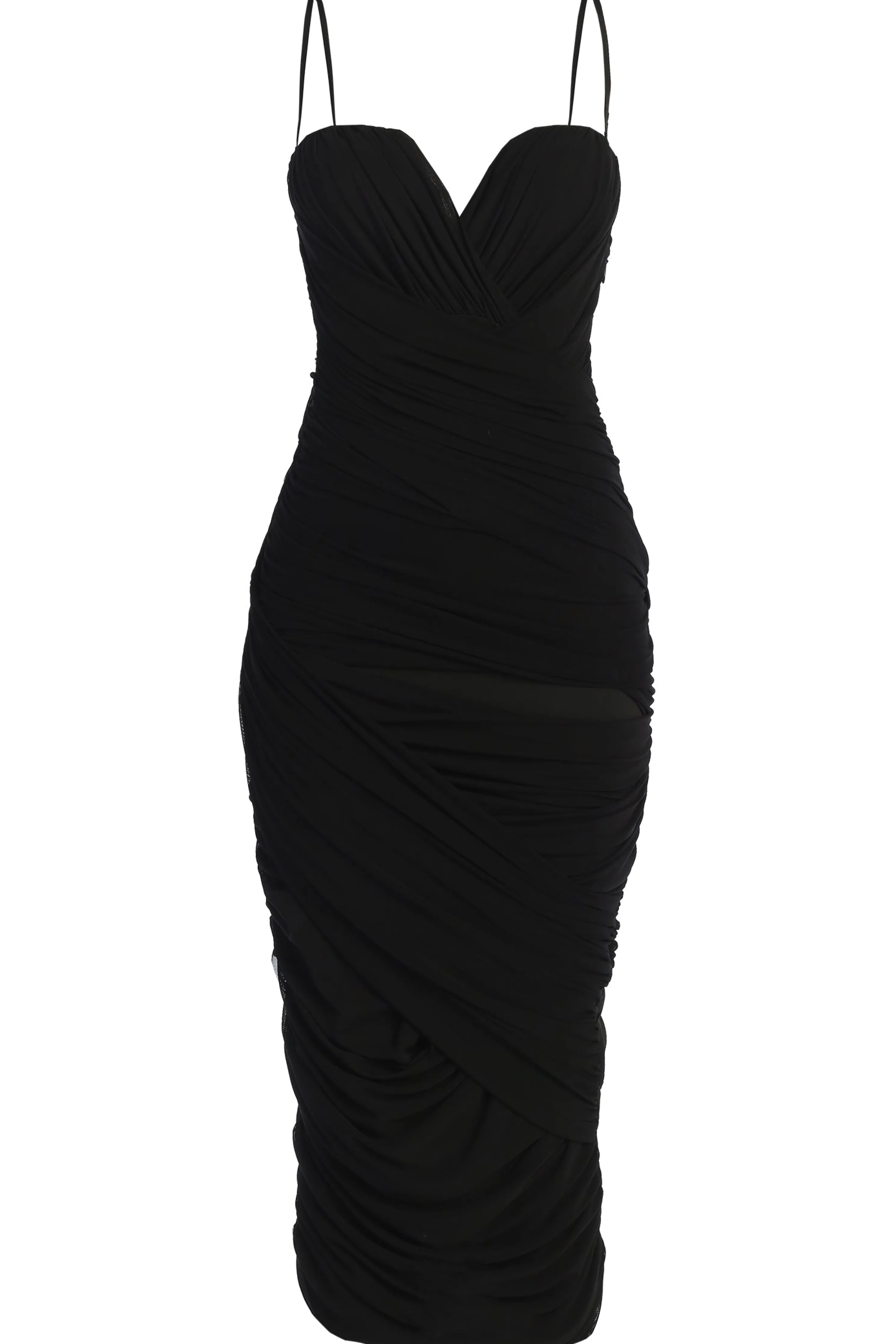 Black Arcadia Mesh Midi Dress