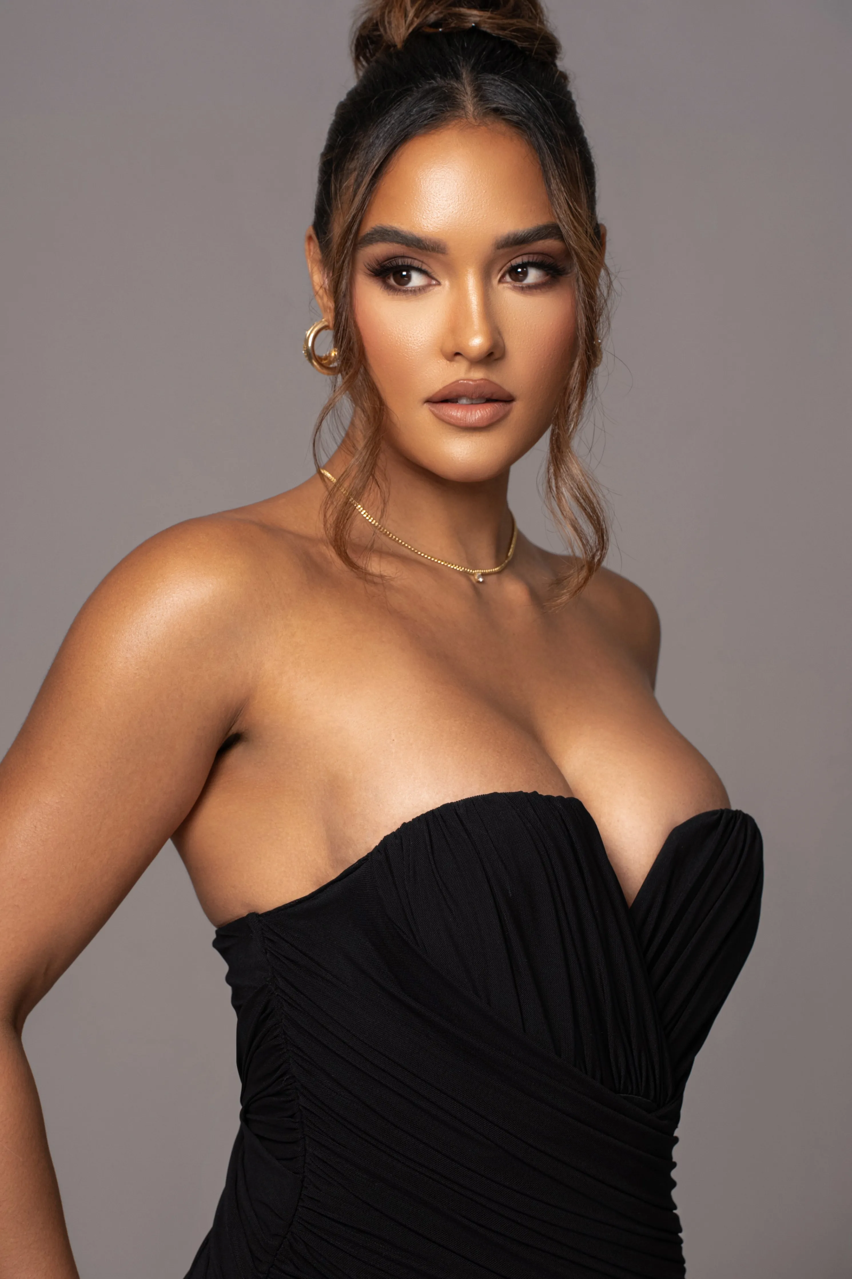 Black Arcadia Mesh Midi Dress