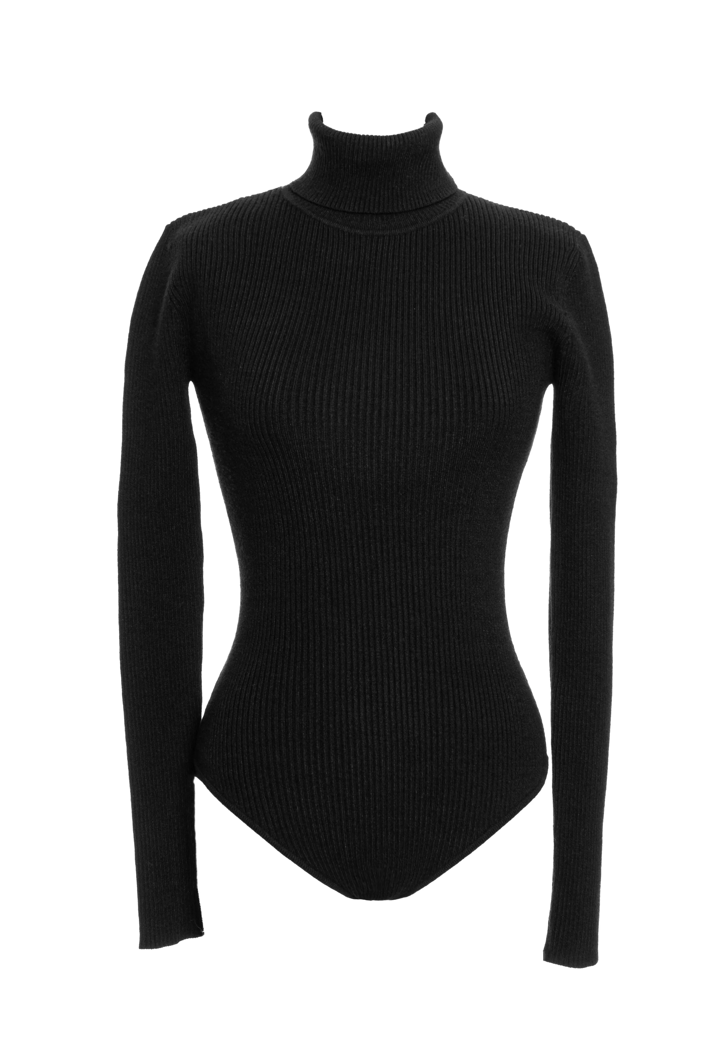 Black Arlett Turtleneck Bodysuit