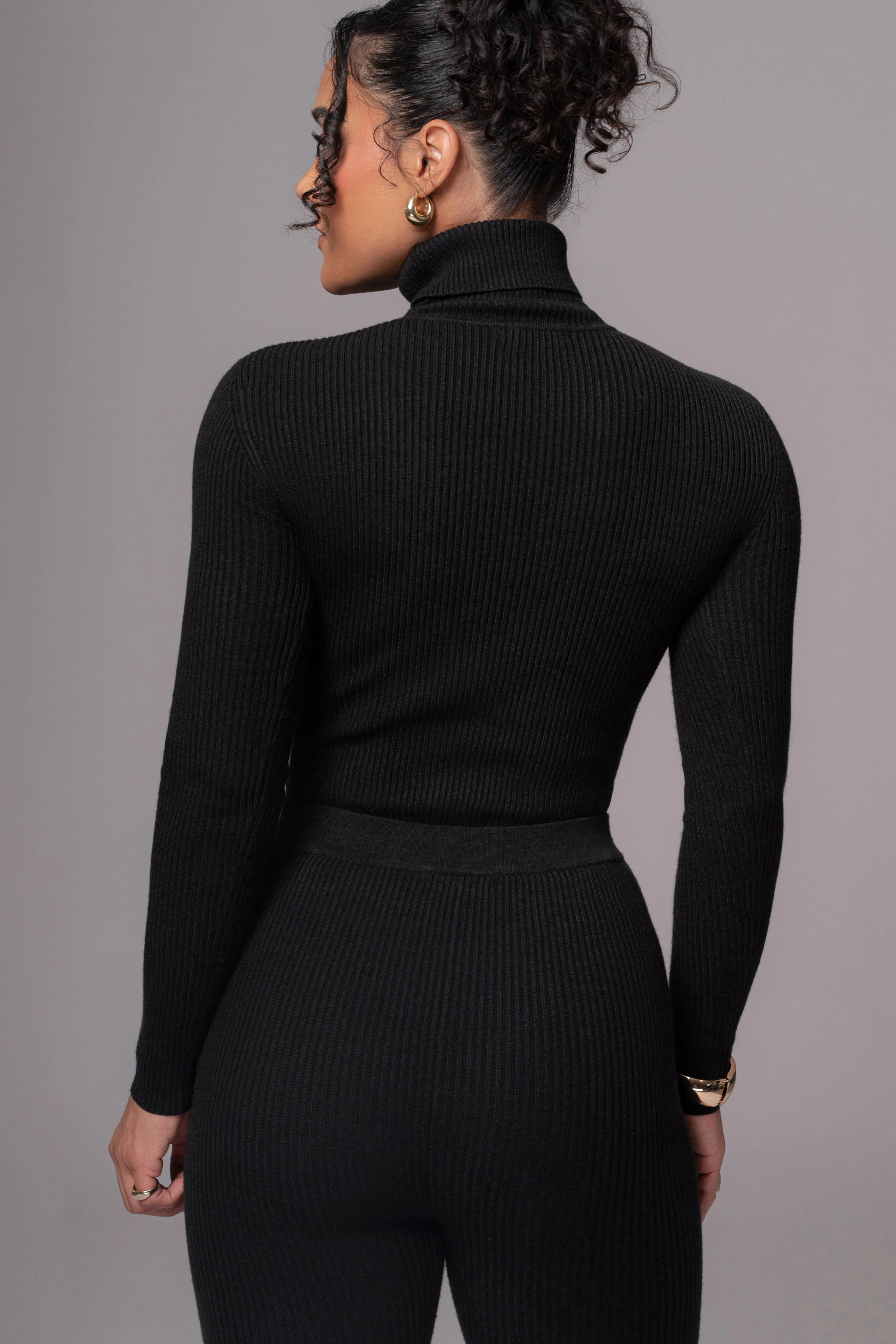Black Arlett Turtleneck Bodysuit