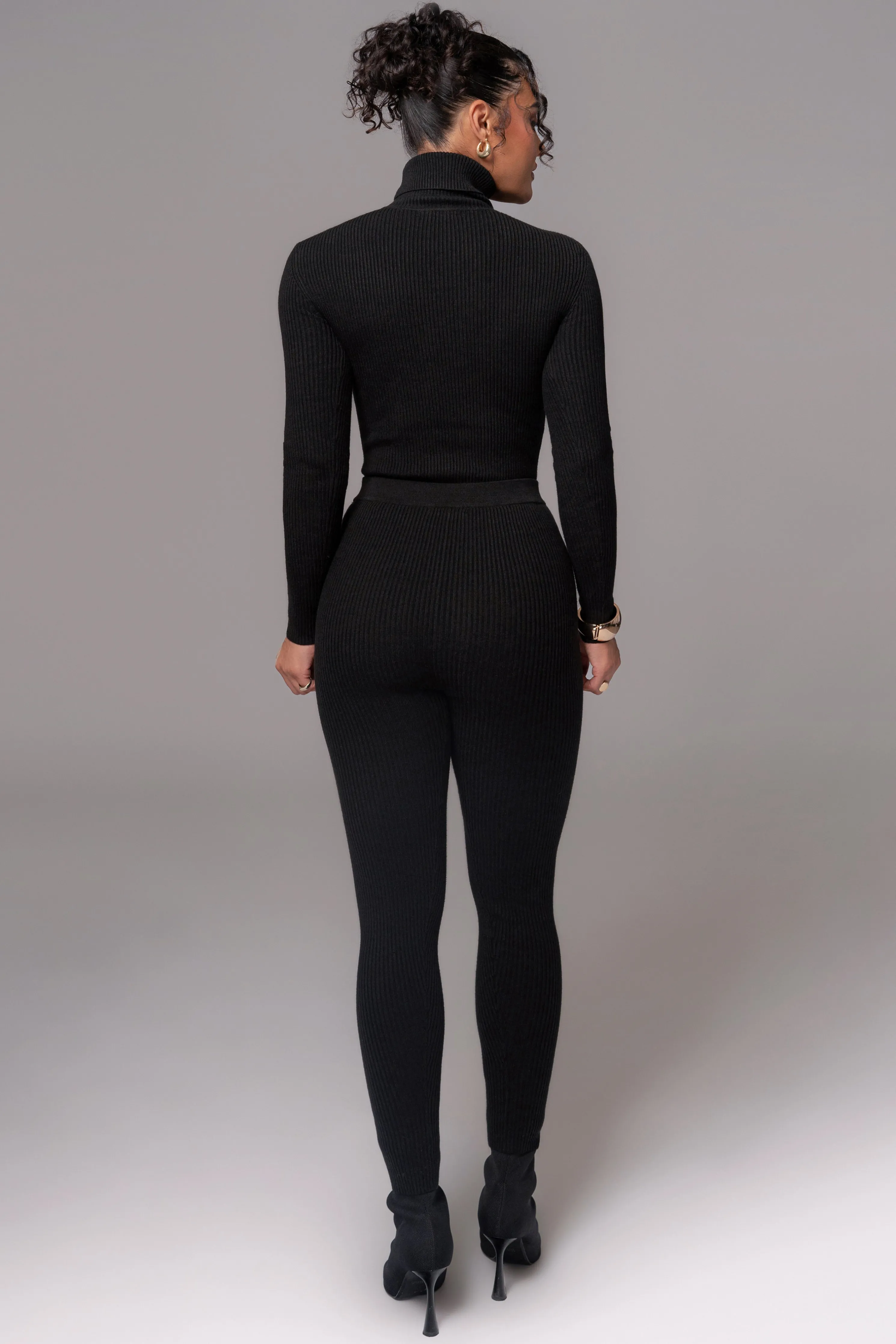 Black Arlett Turtleneck Bodysuit