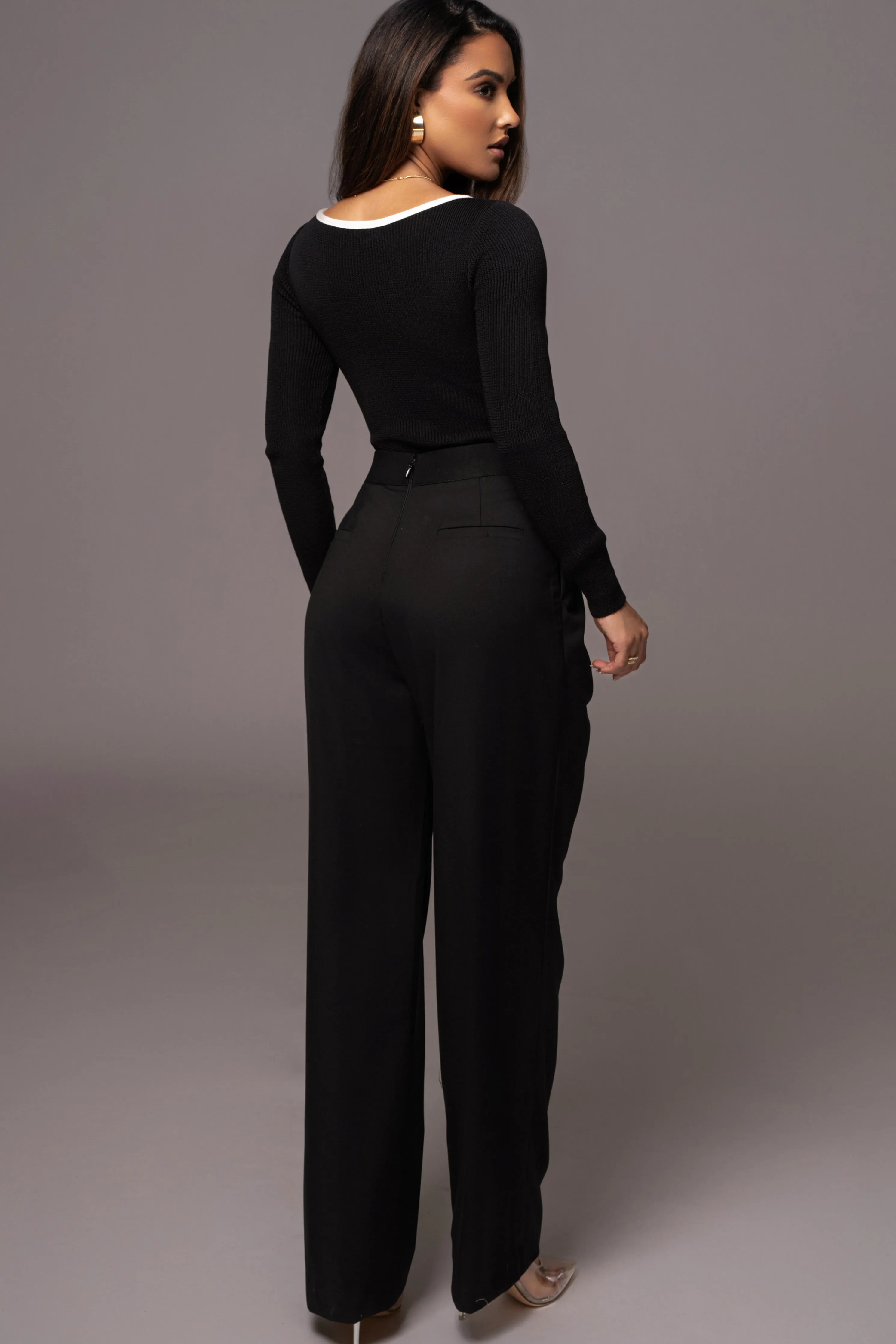Black Asymmetrical Draped Trousers
