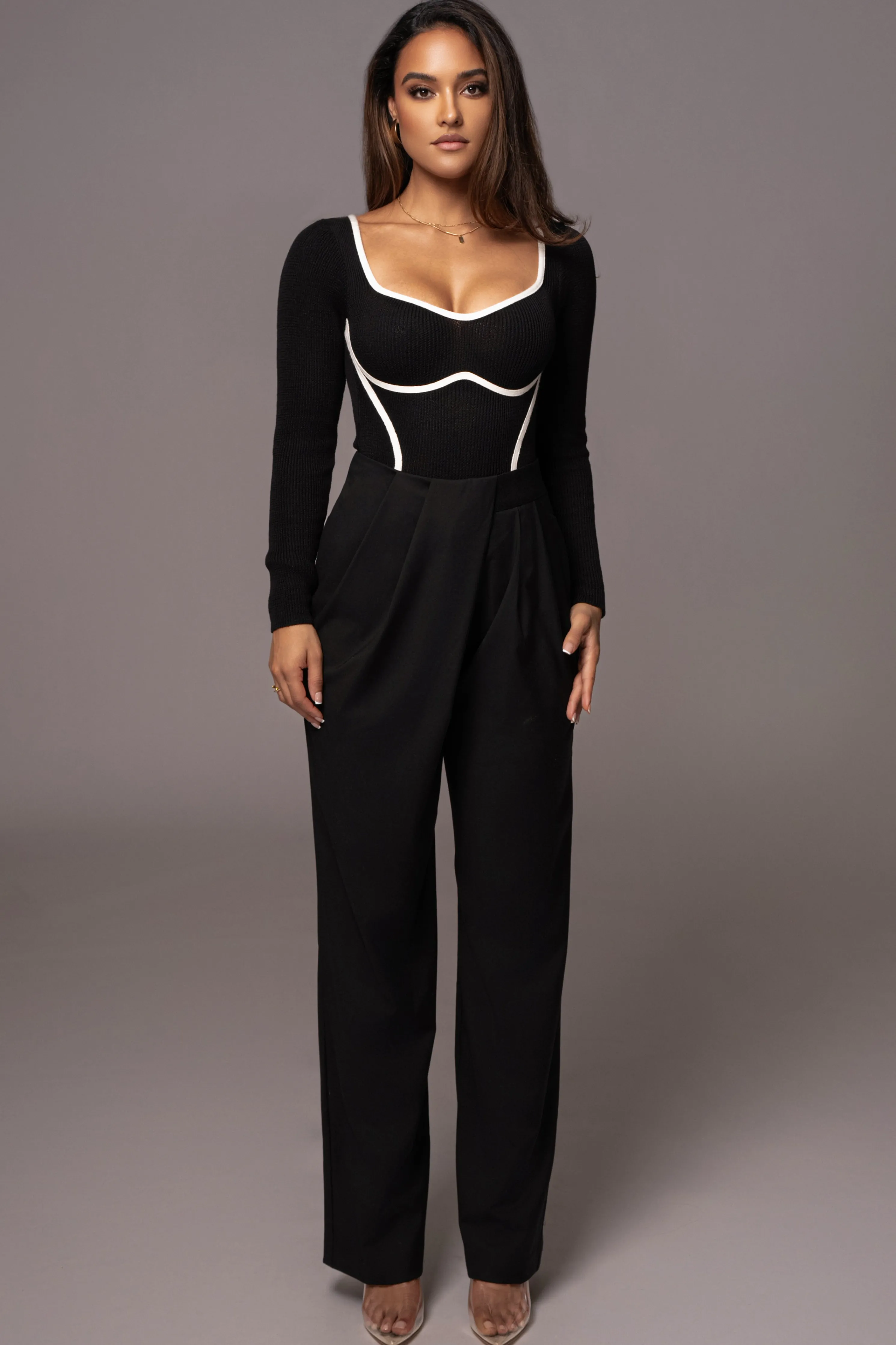 Black Asymmetrical Draped Trousers