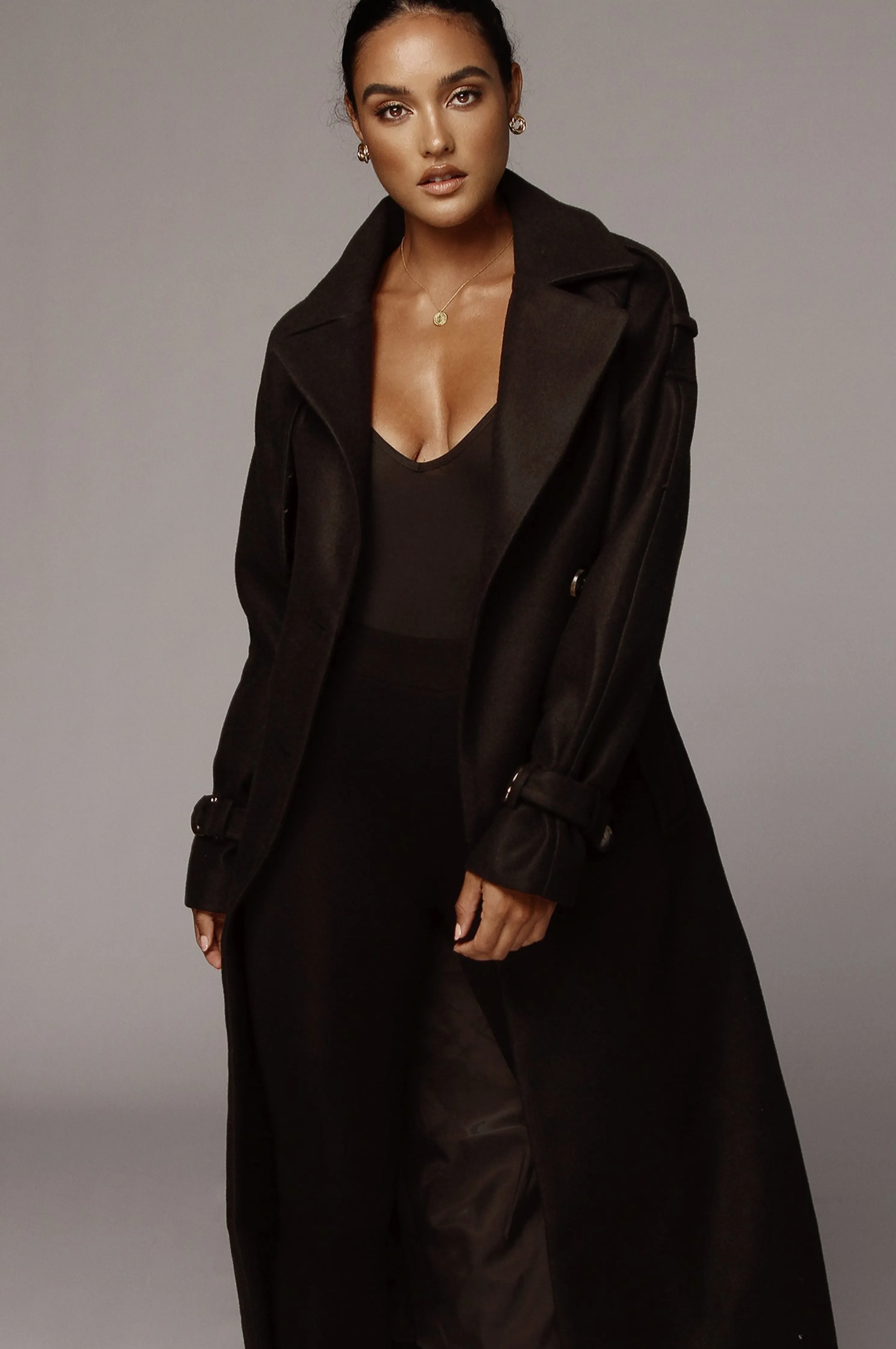 Black Beverly Trench Coat