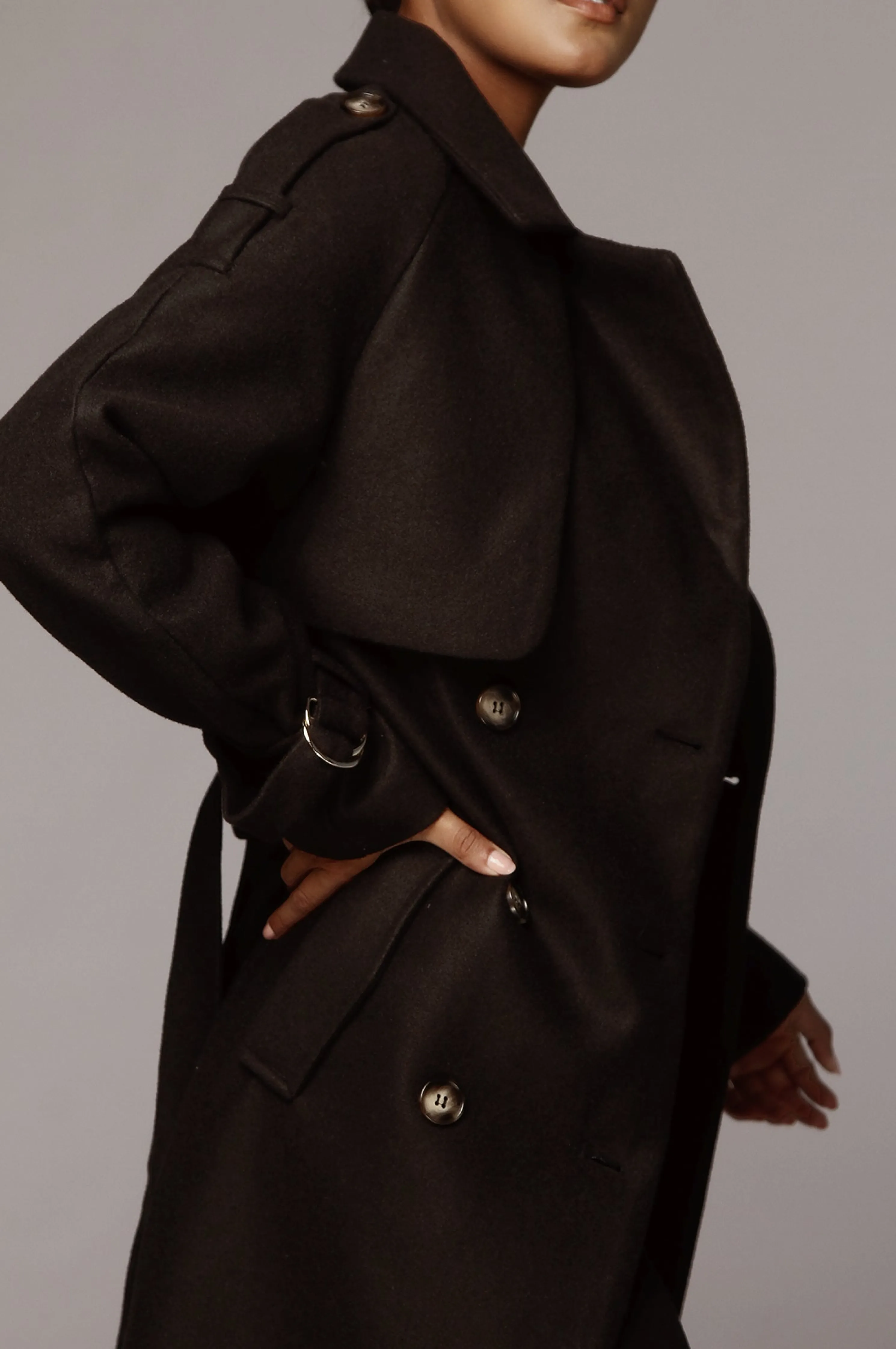 Black Beverly Trench Coat