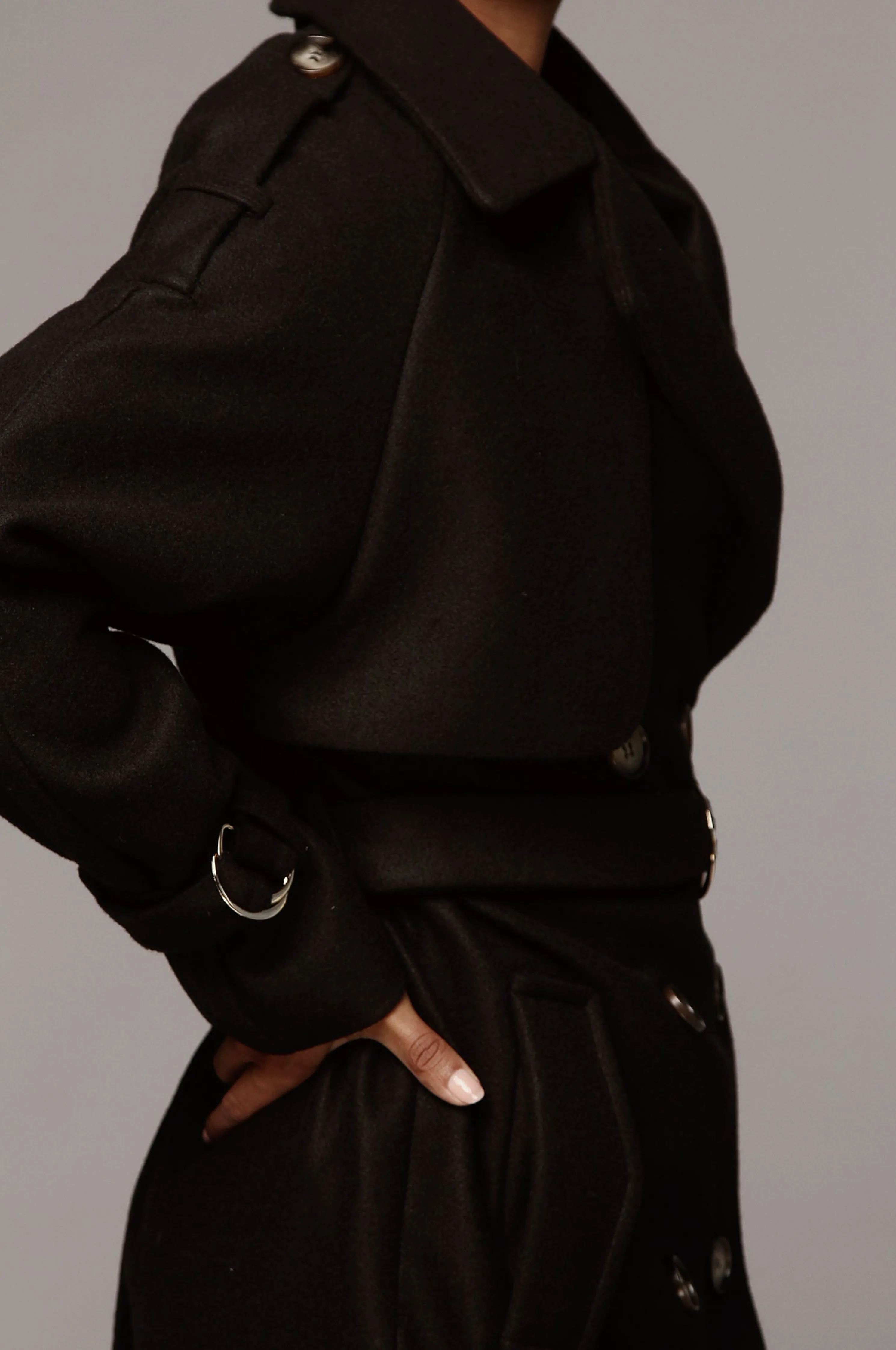 Black Beverly Trench Coat
