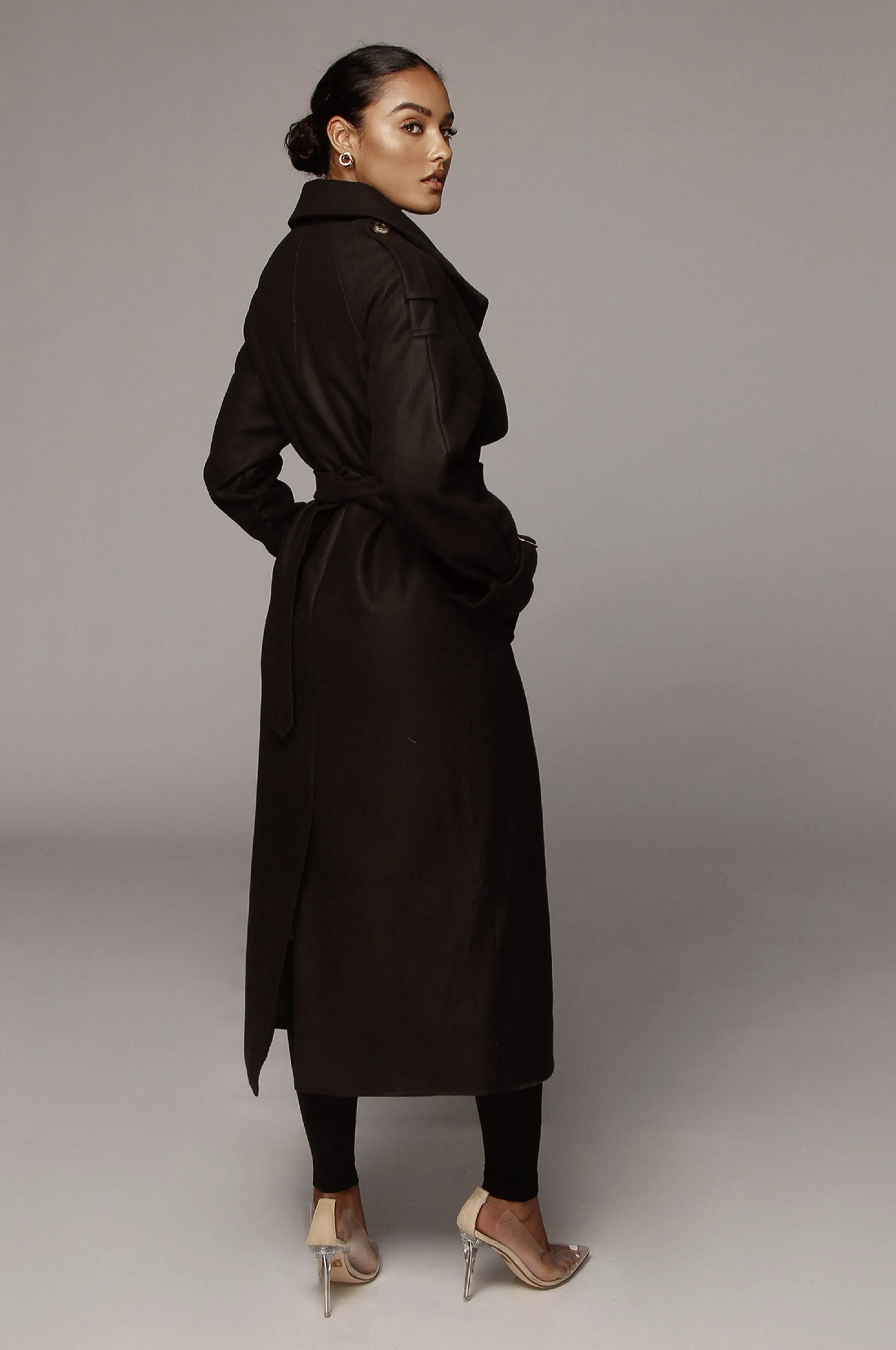 Black Beverly Trench Coat