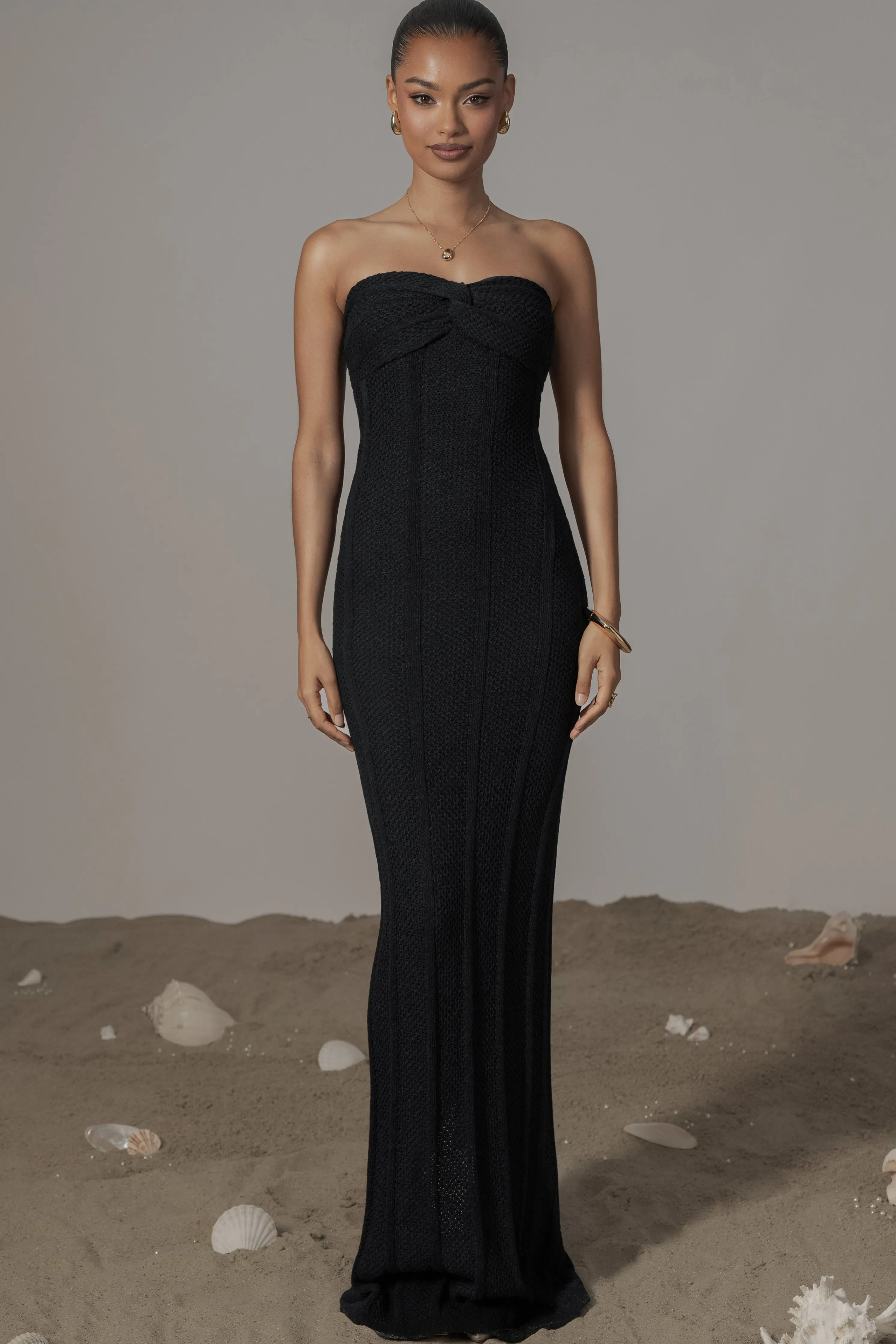 Black Blanca Strapless Maxi Dress