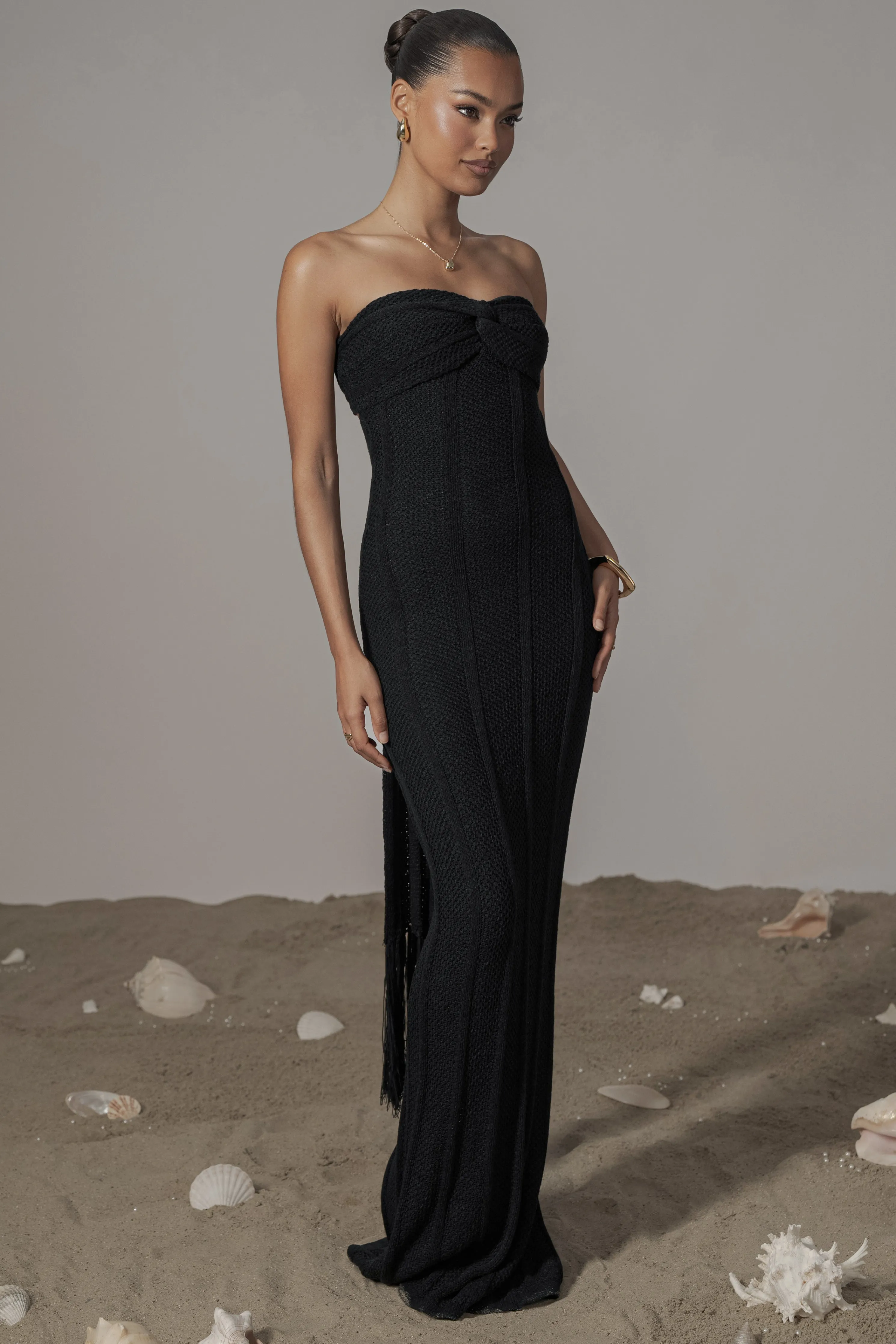 Black Blanca Strapless Maxi Dress