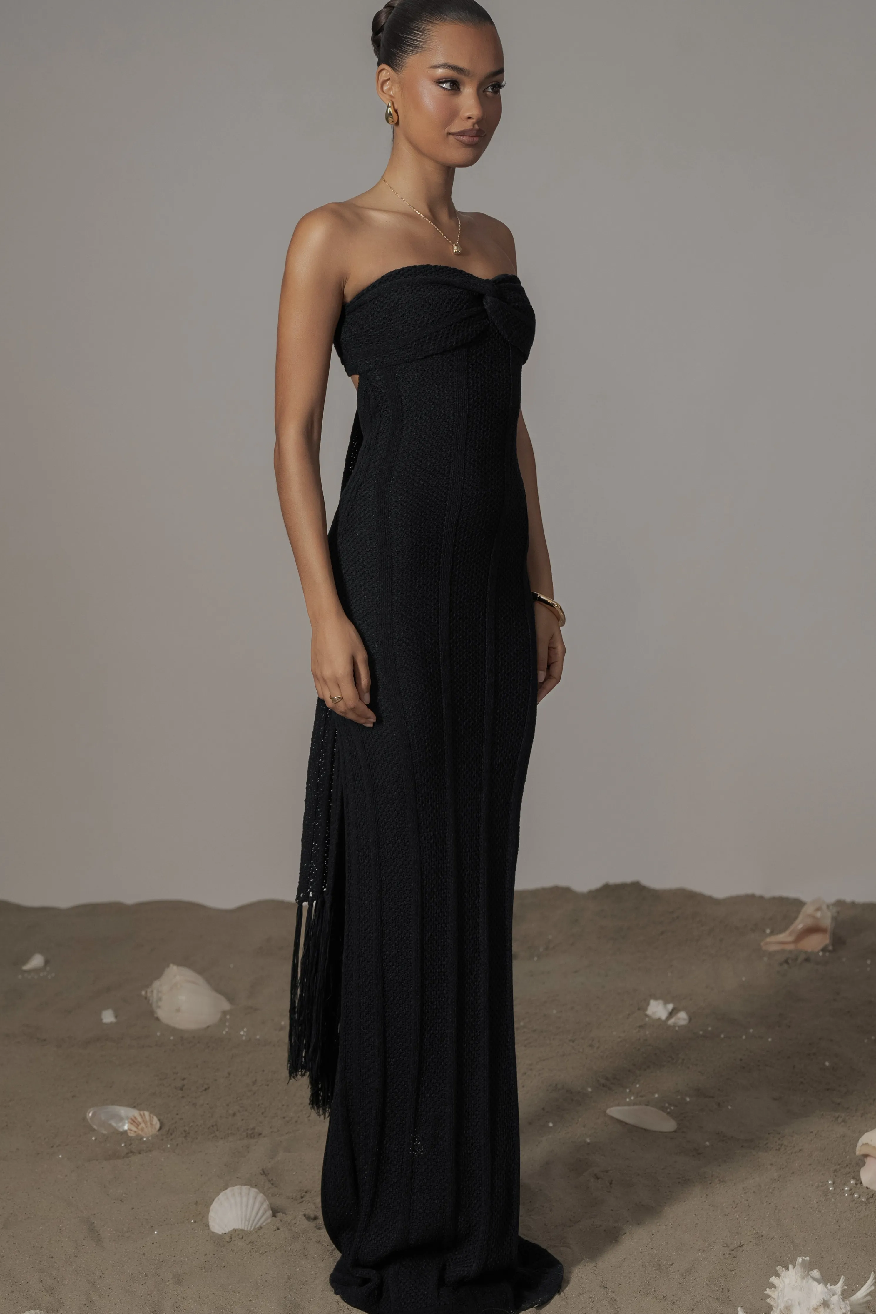 Black Blanca Strapless Maxi Dress