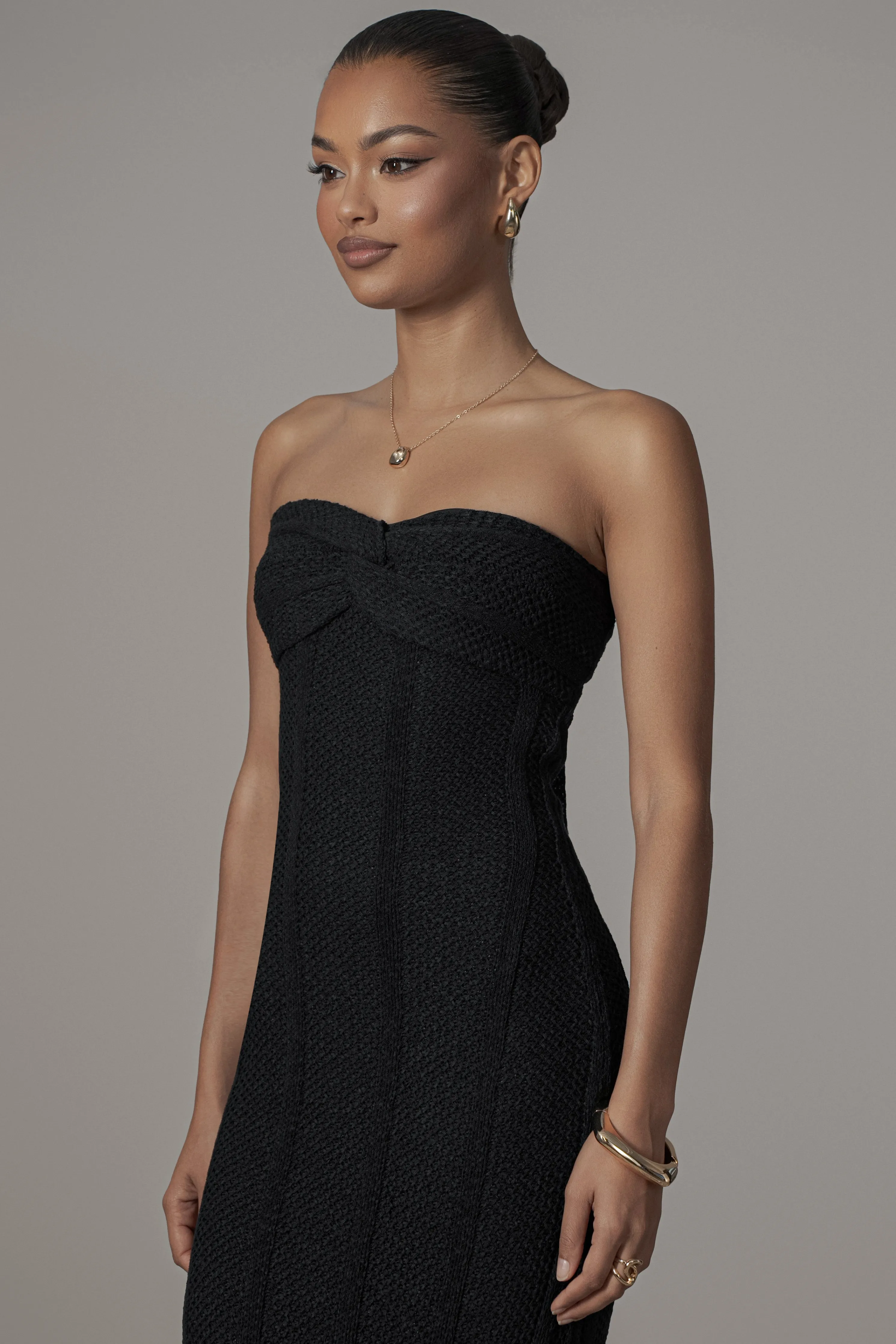 Black Blanca Strapless Maxi Dress