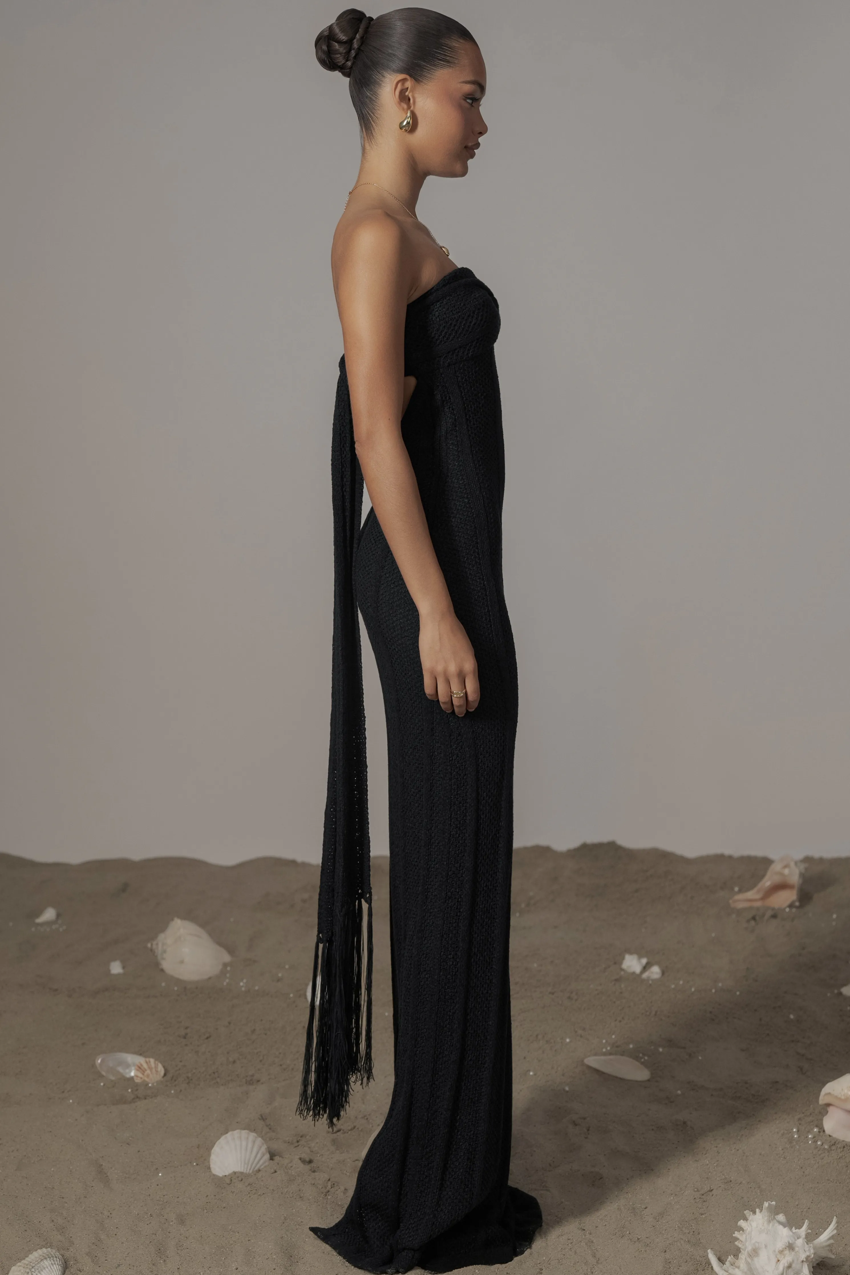 Black Blanca Strapless Maxi Dress