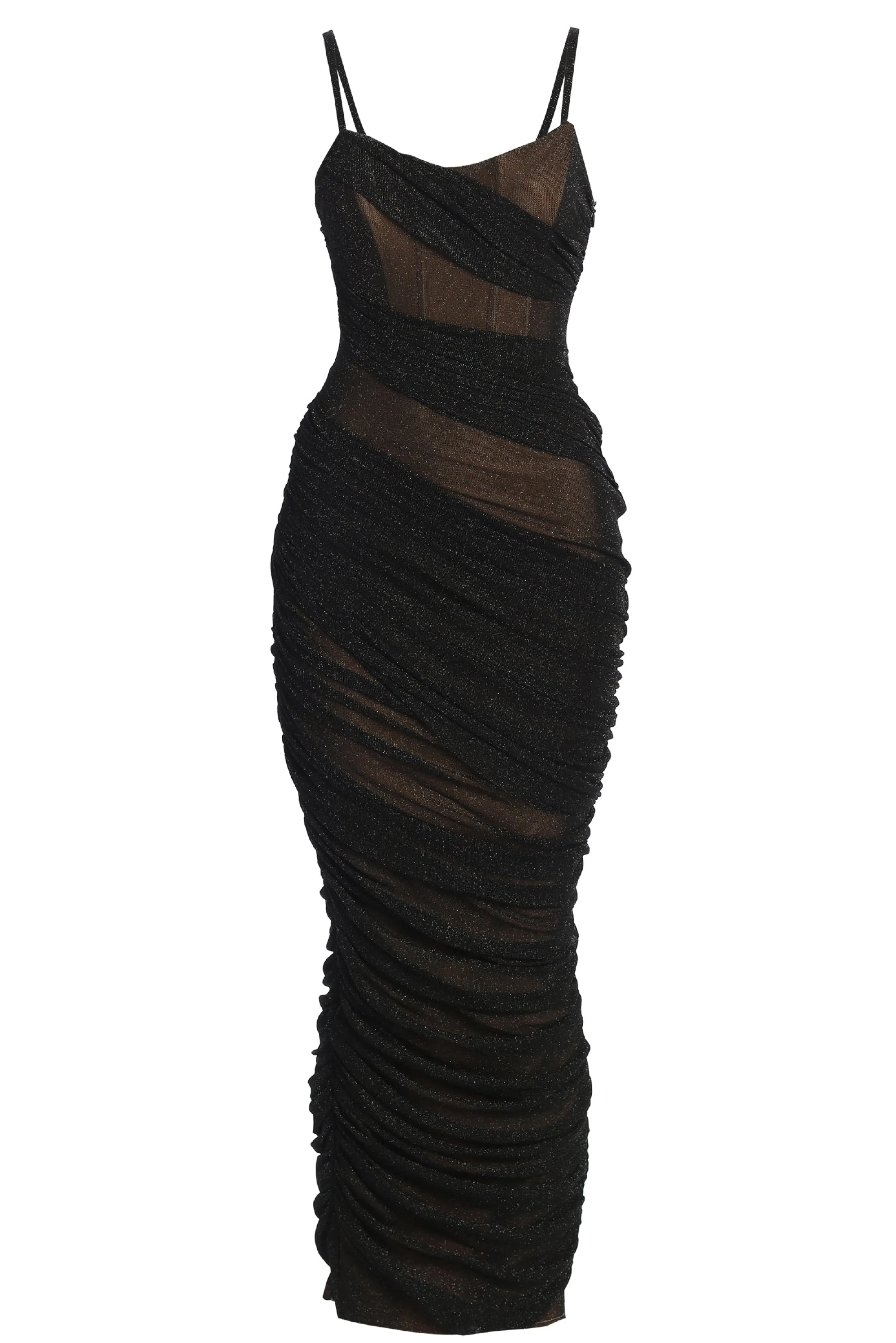 Black Catalina Lurex Knit Maxi Dress