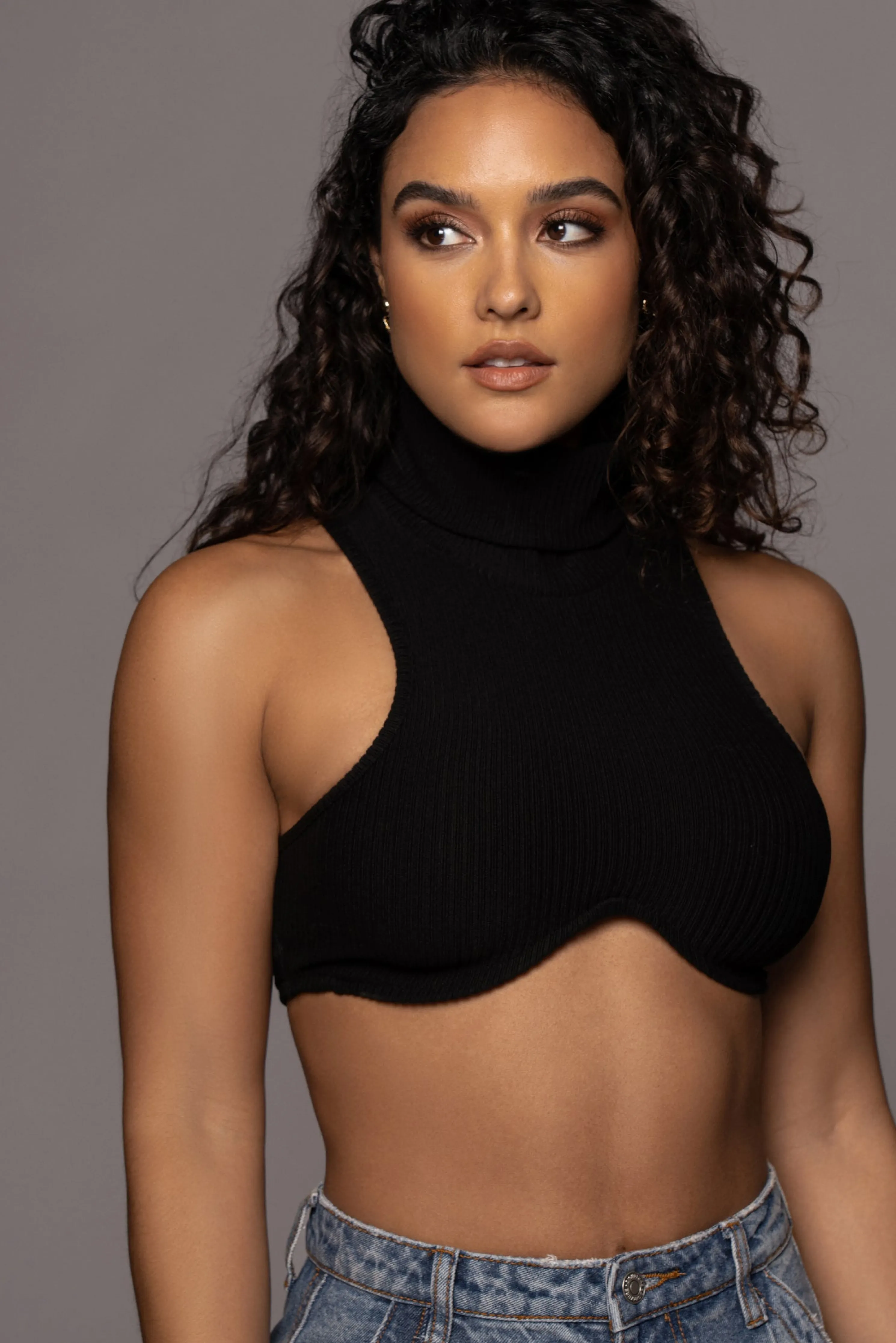 Black Cher Ribbed Top