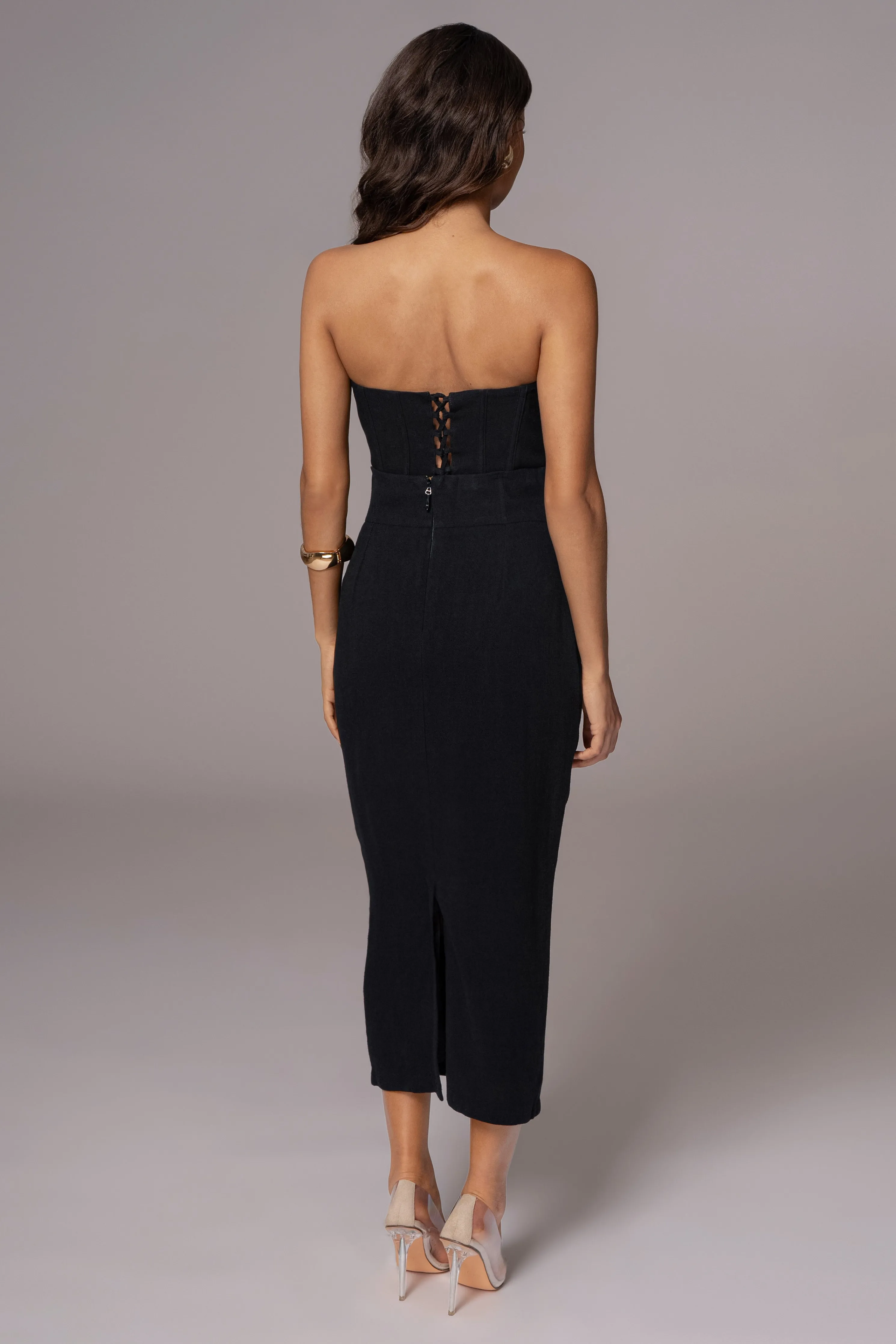 Black Coastland Linen Skirt