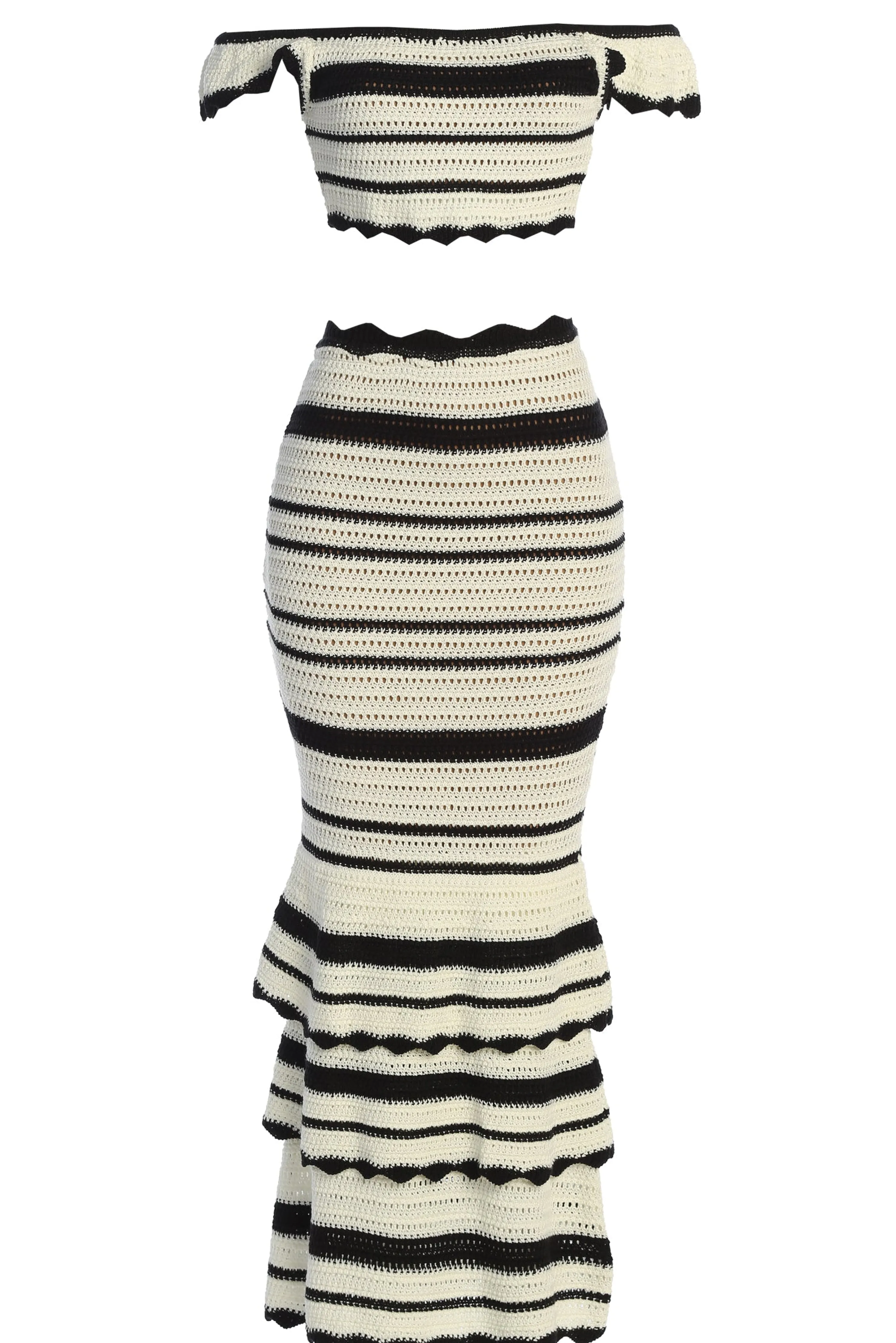 Black Corazon Ruffle Skirt Set