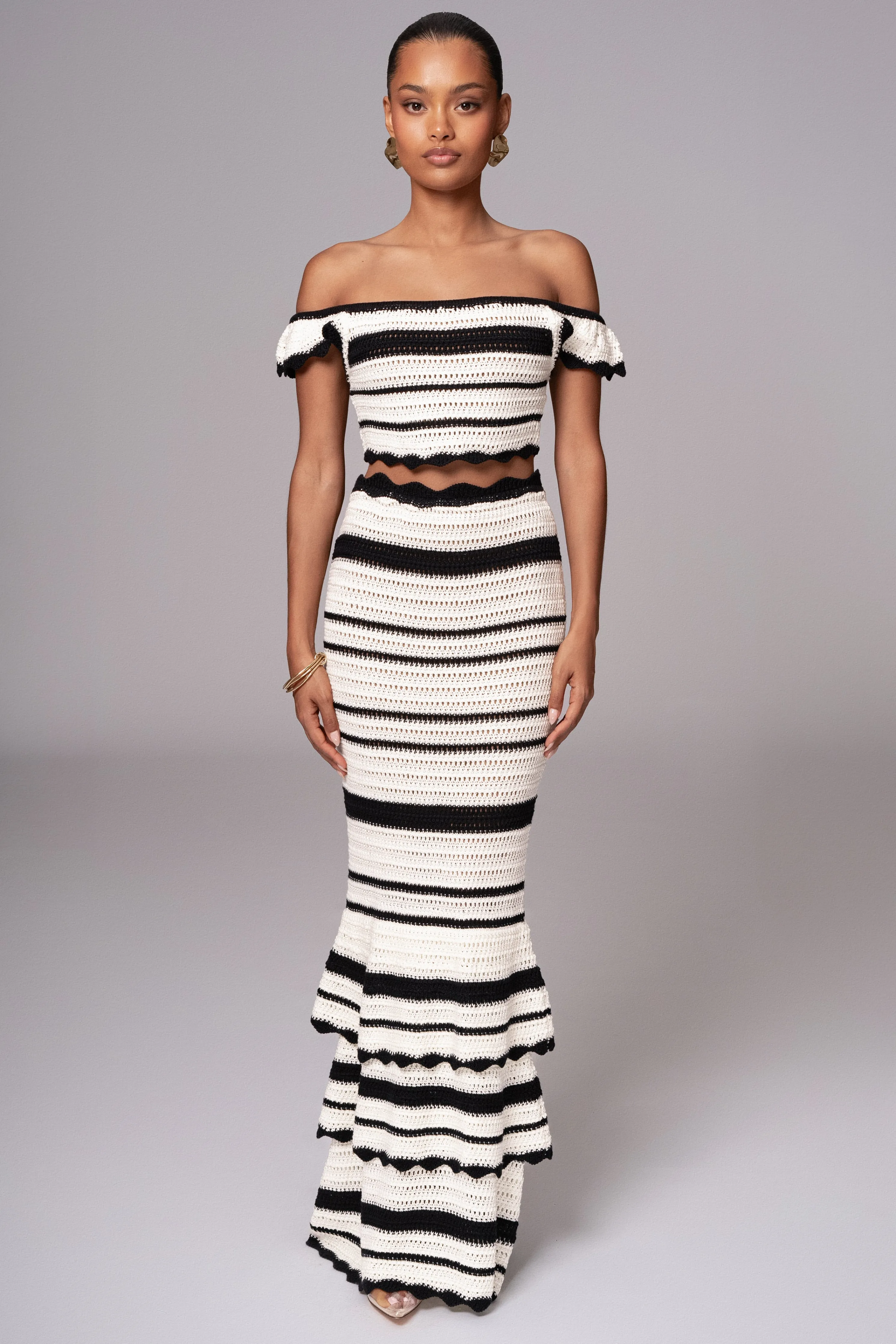 Black Corazon Ruffle Skirt Set