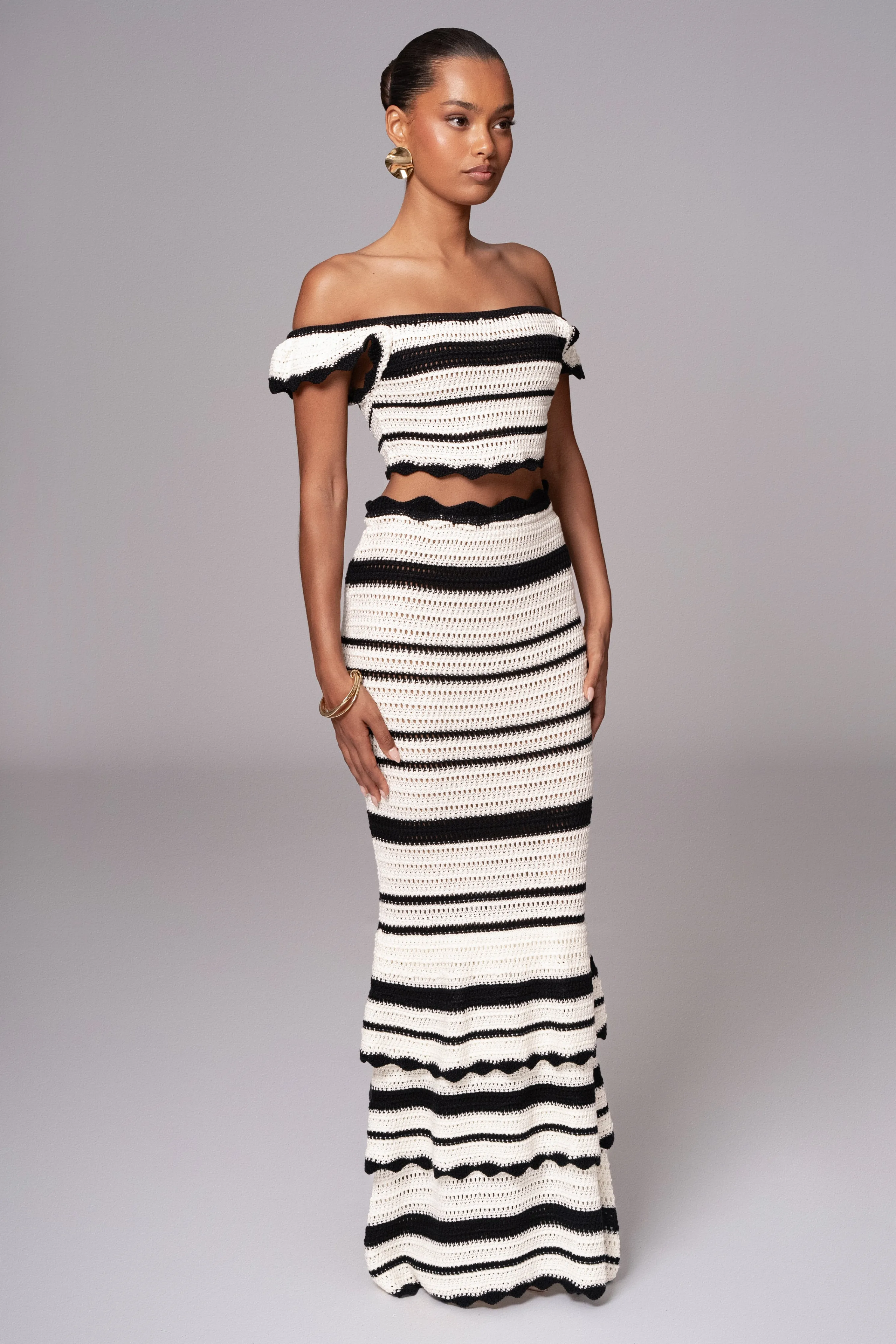 Black Corazon Ruffle Skirt Set