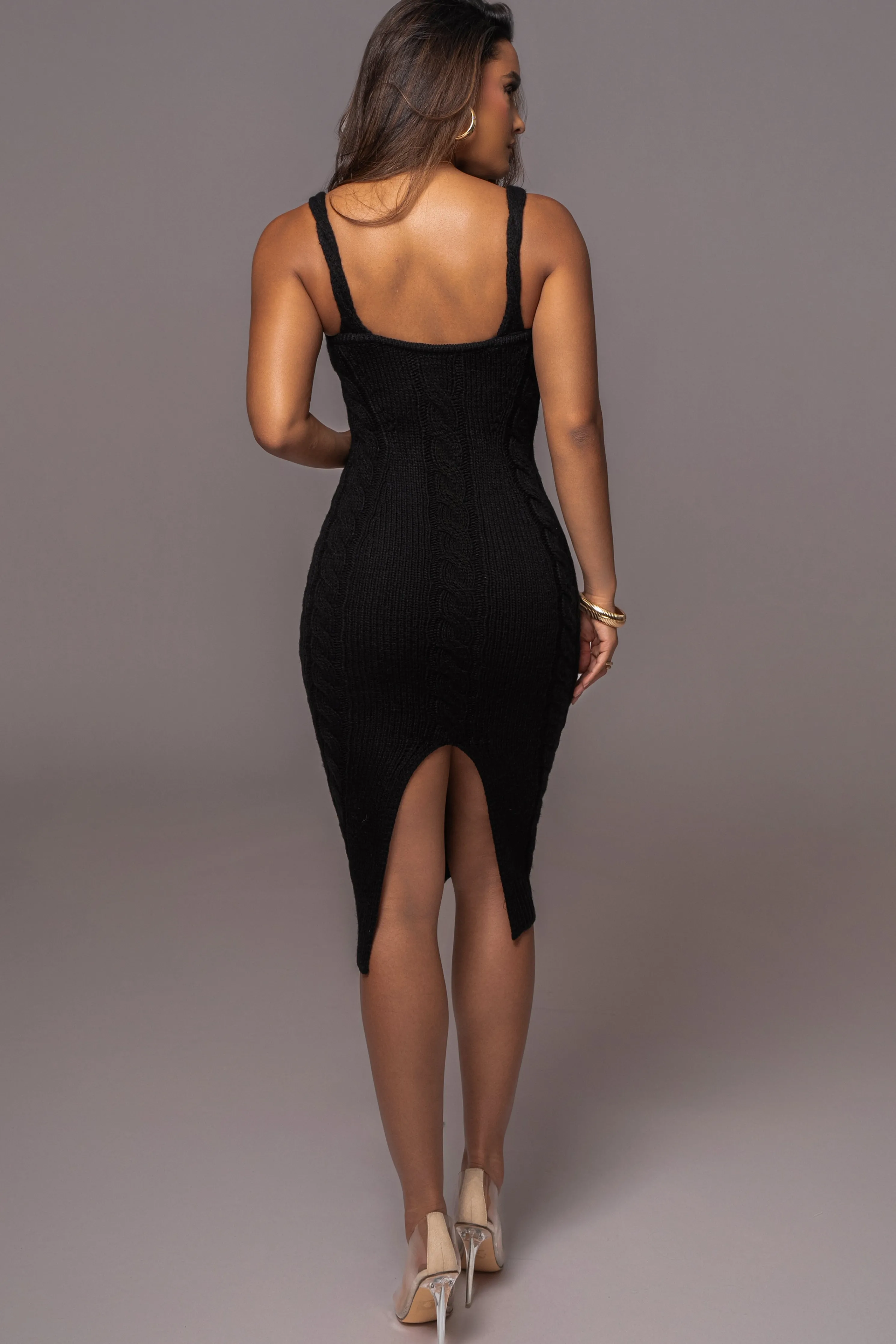 Black Daria Sweater Knit Dress