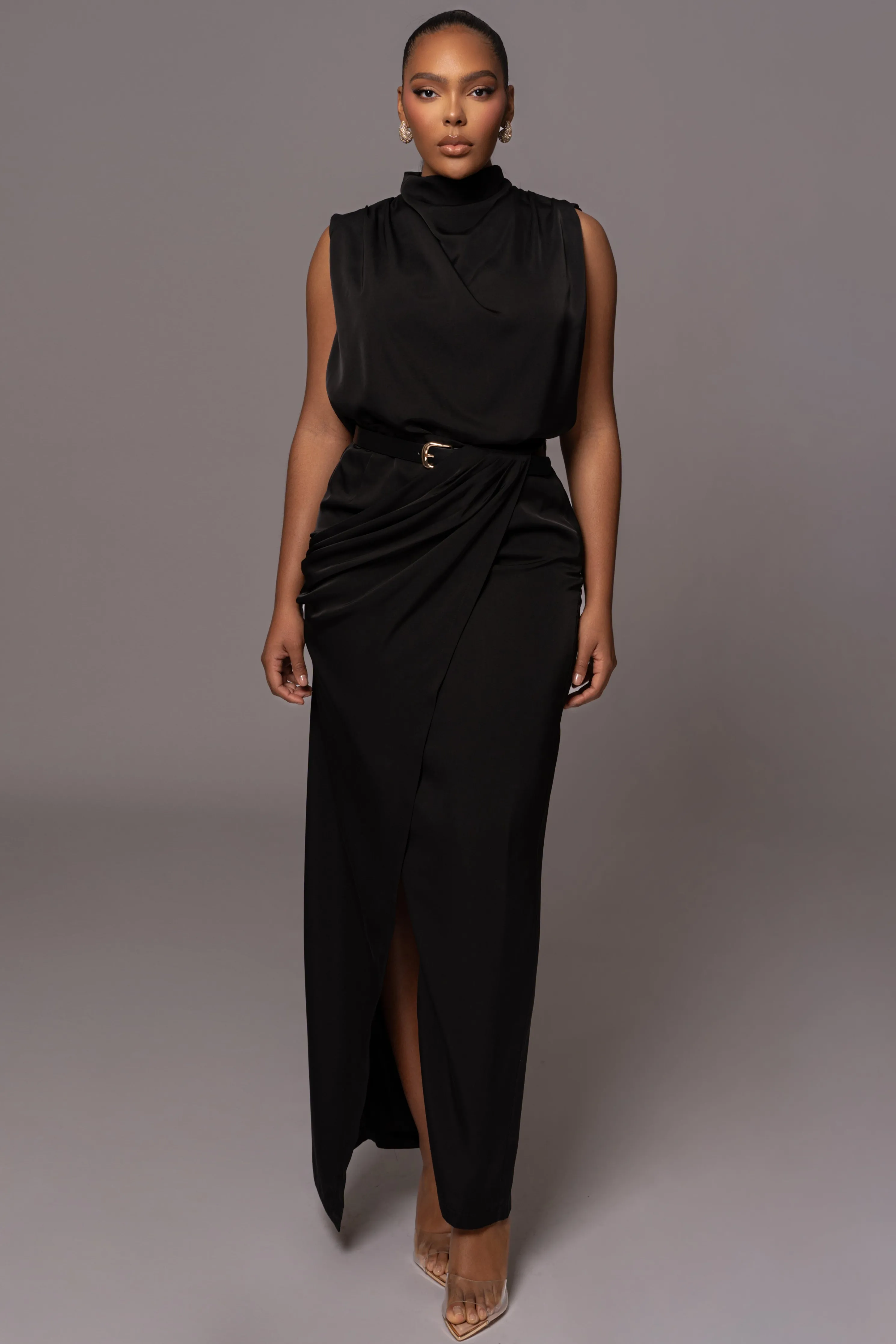 Black Desiree Mock Neck Top