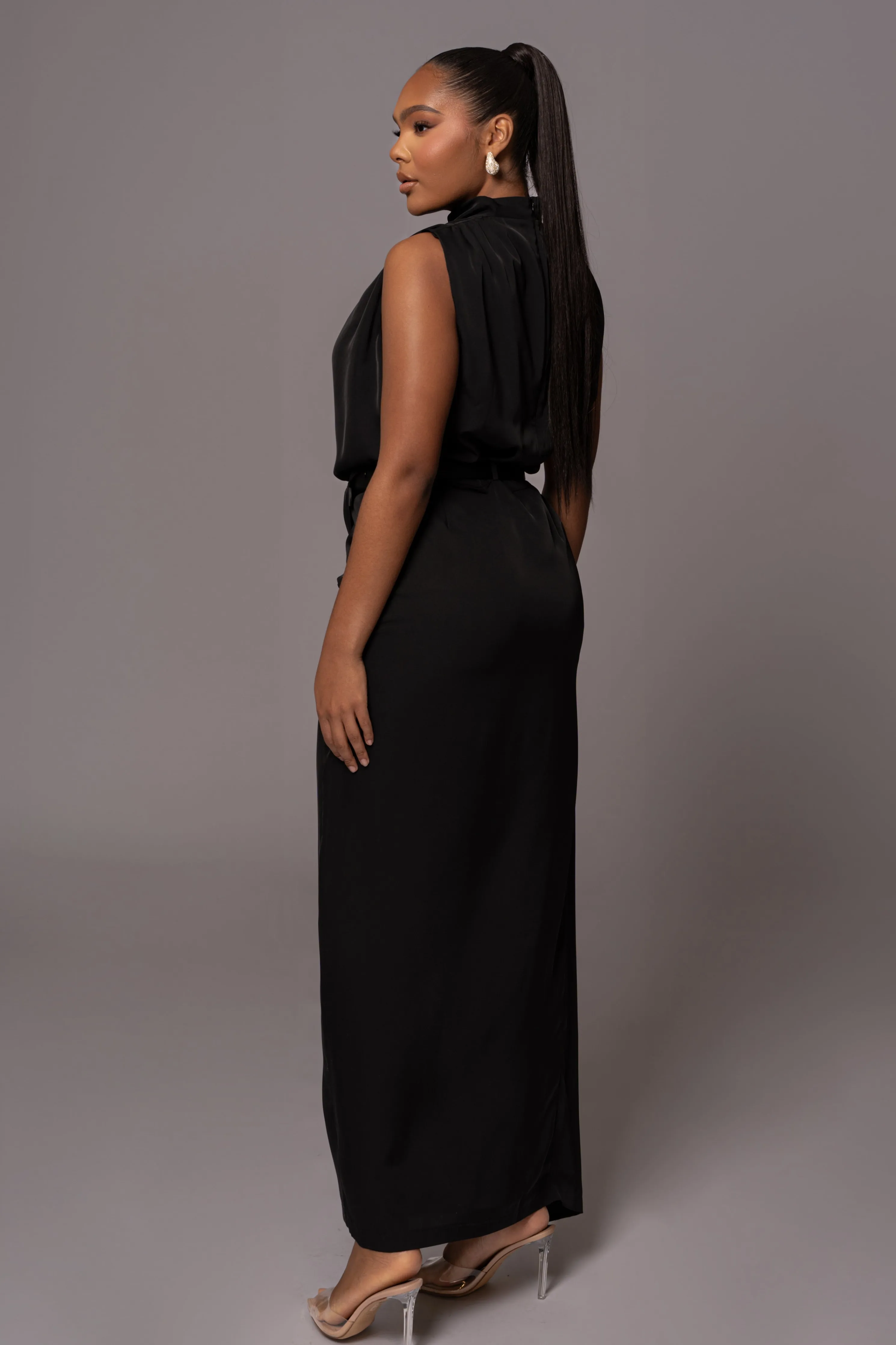 Black Desiree Mock Neck Top