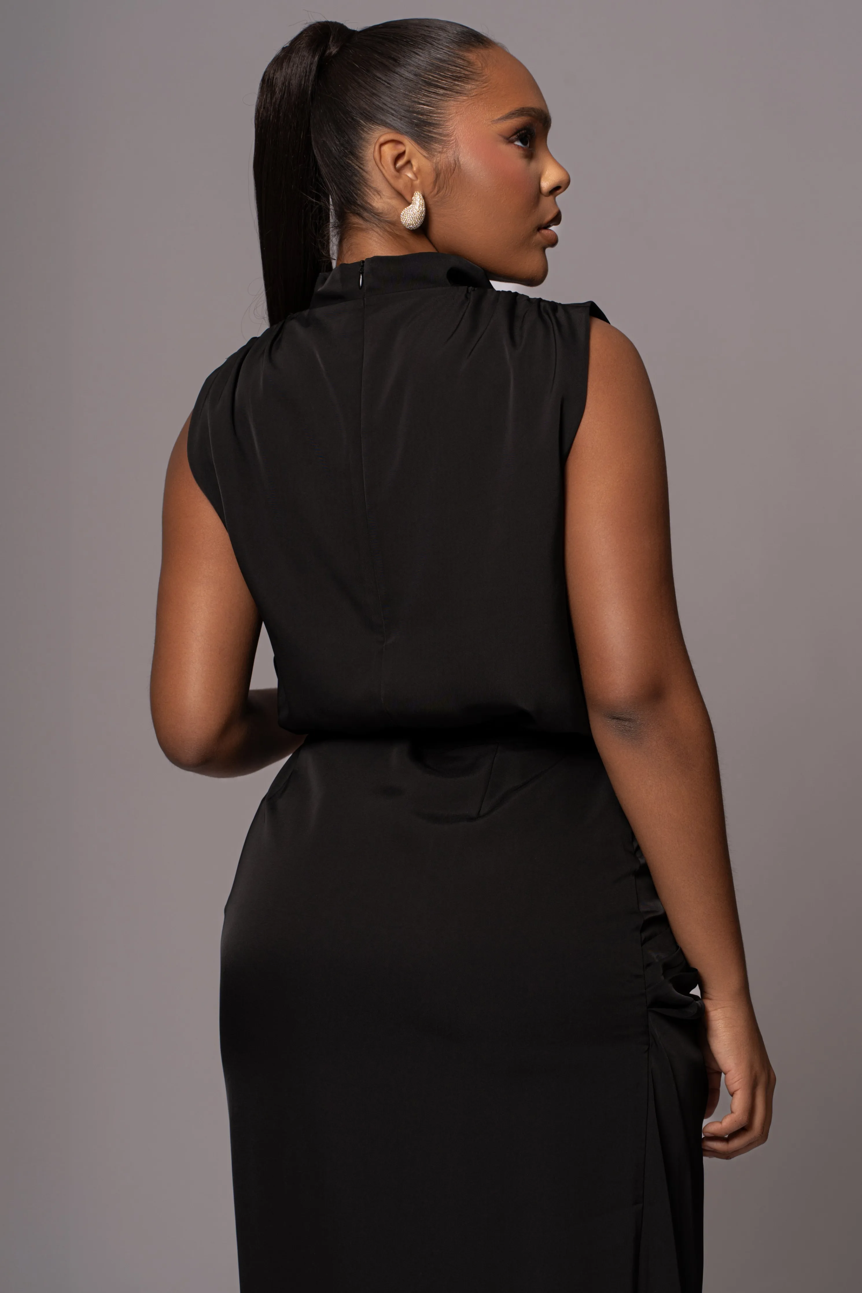 Black Desiree Mock Neck Top