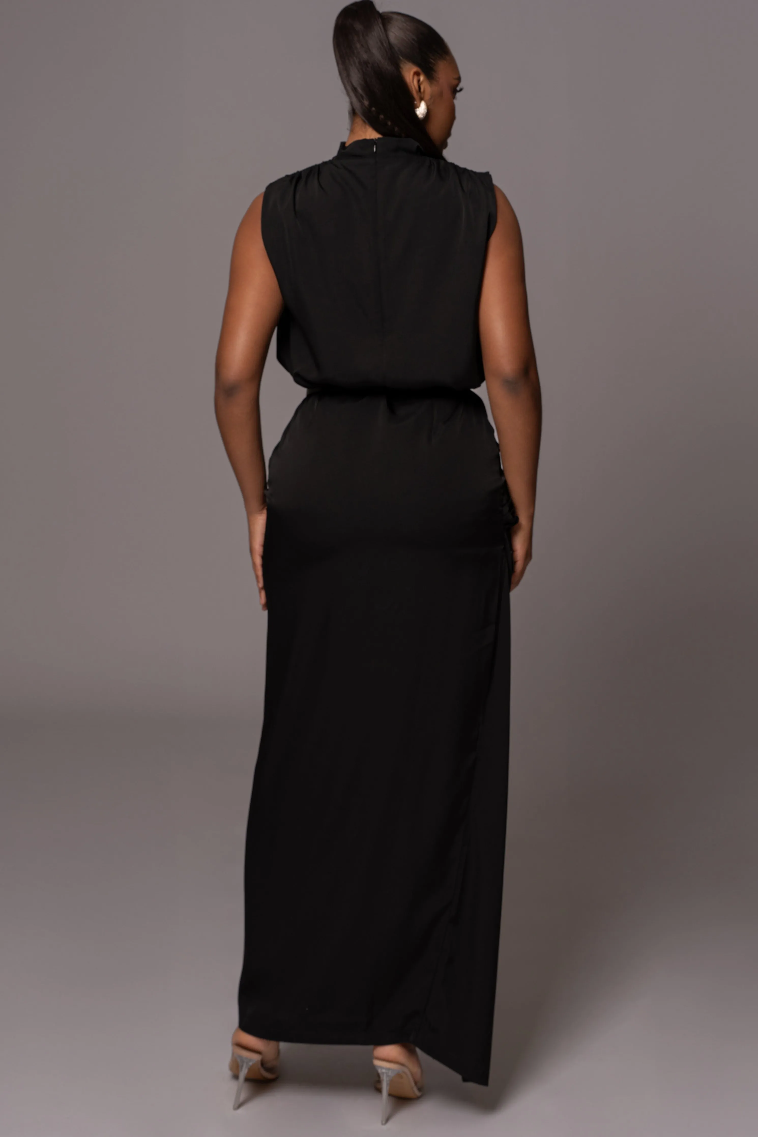 Black Desiree Mock Neck Top