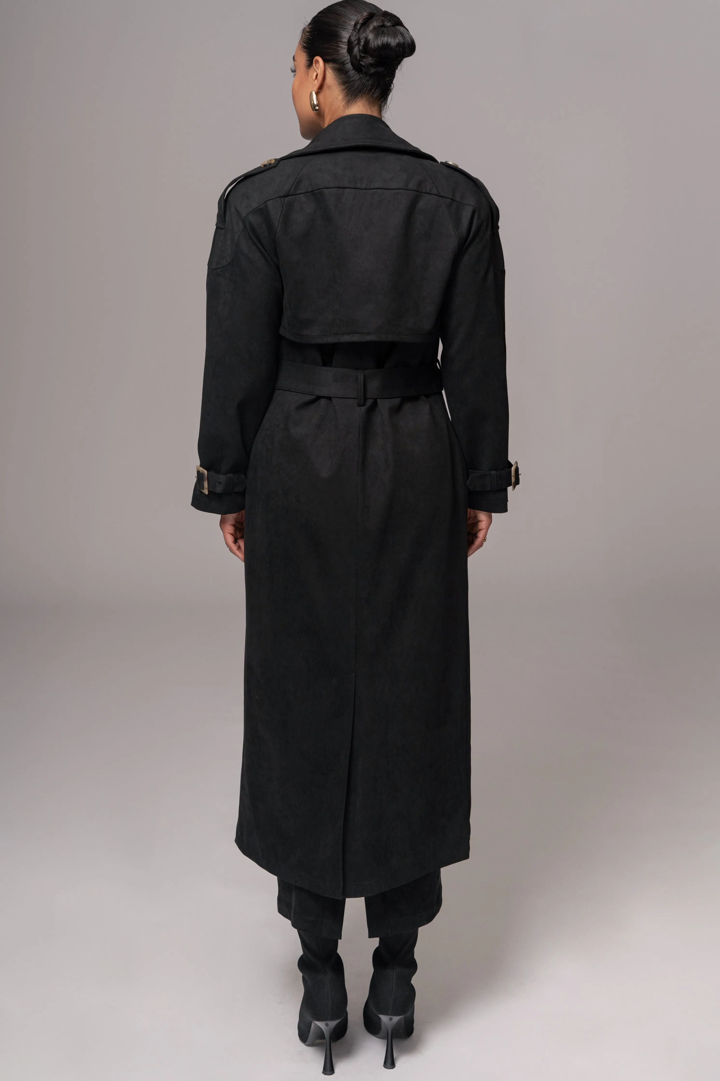 Black Elite Suede Coat