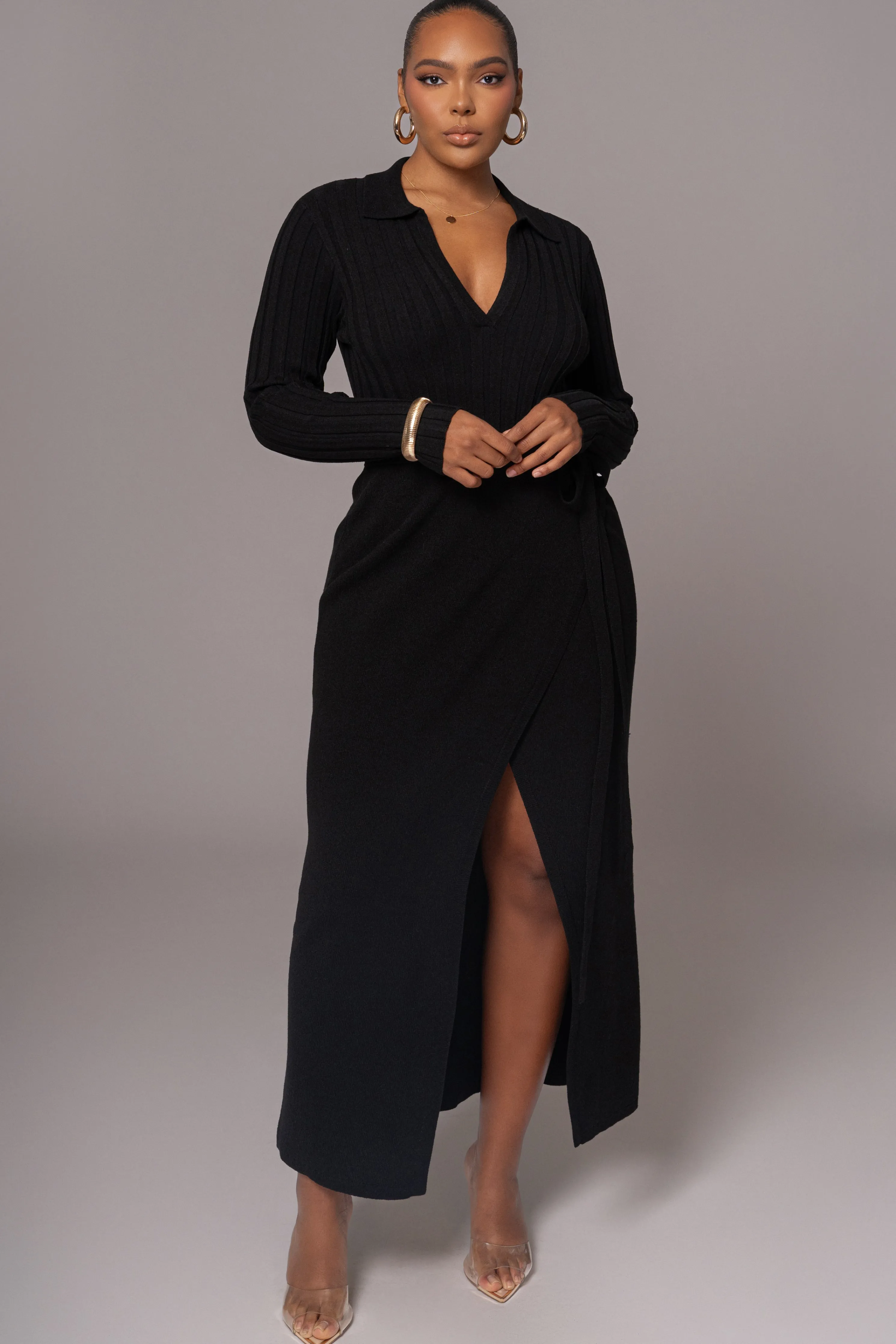 Black Emma Knit Maxi Dress