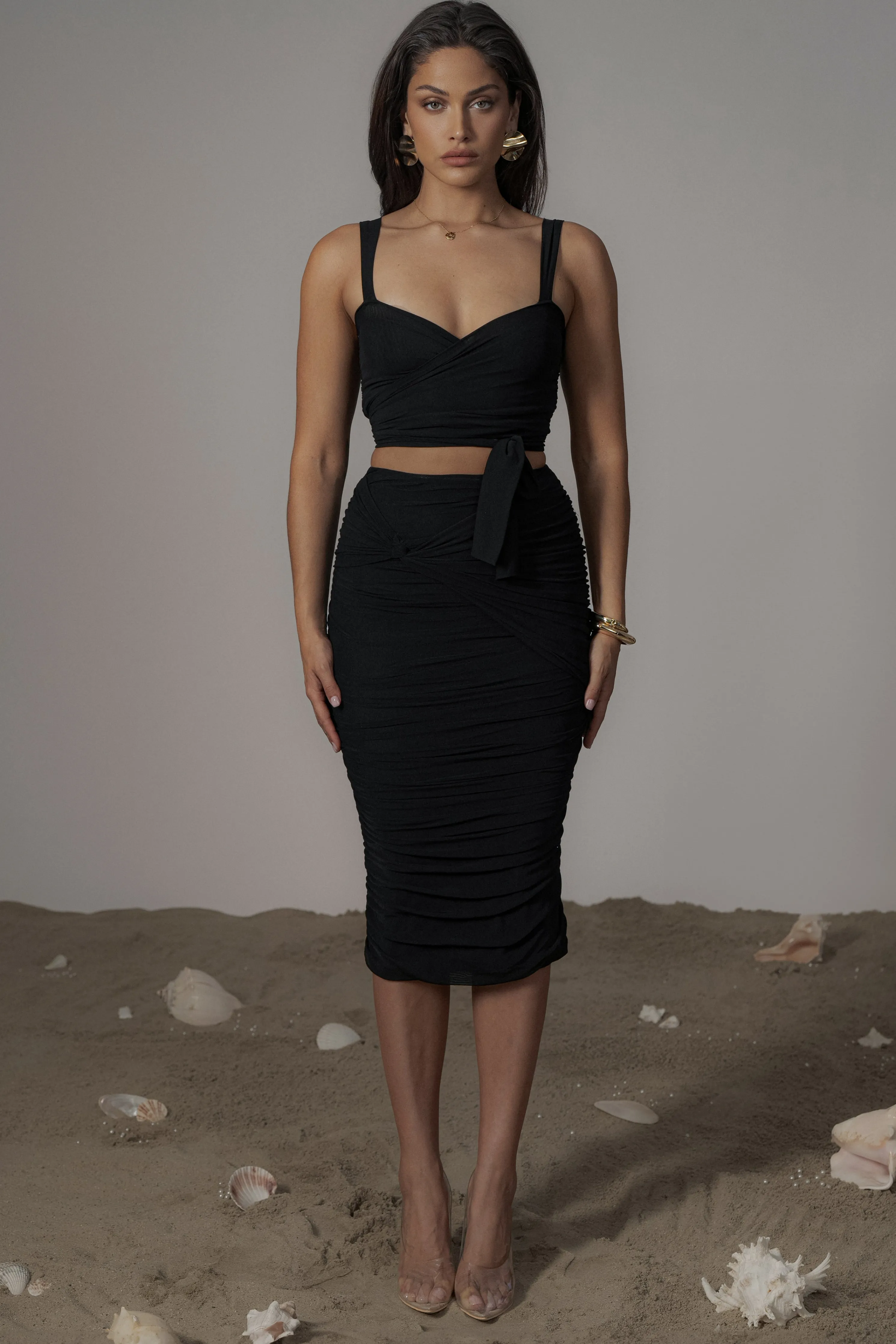 Black Extend Your Stay Skirt Set