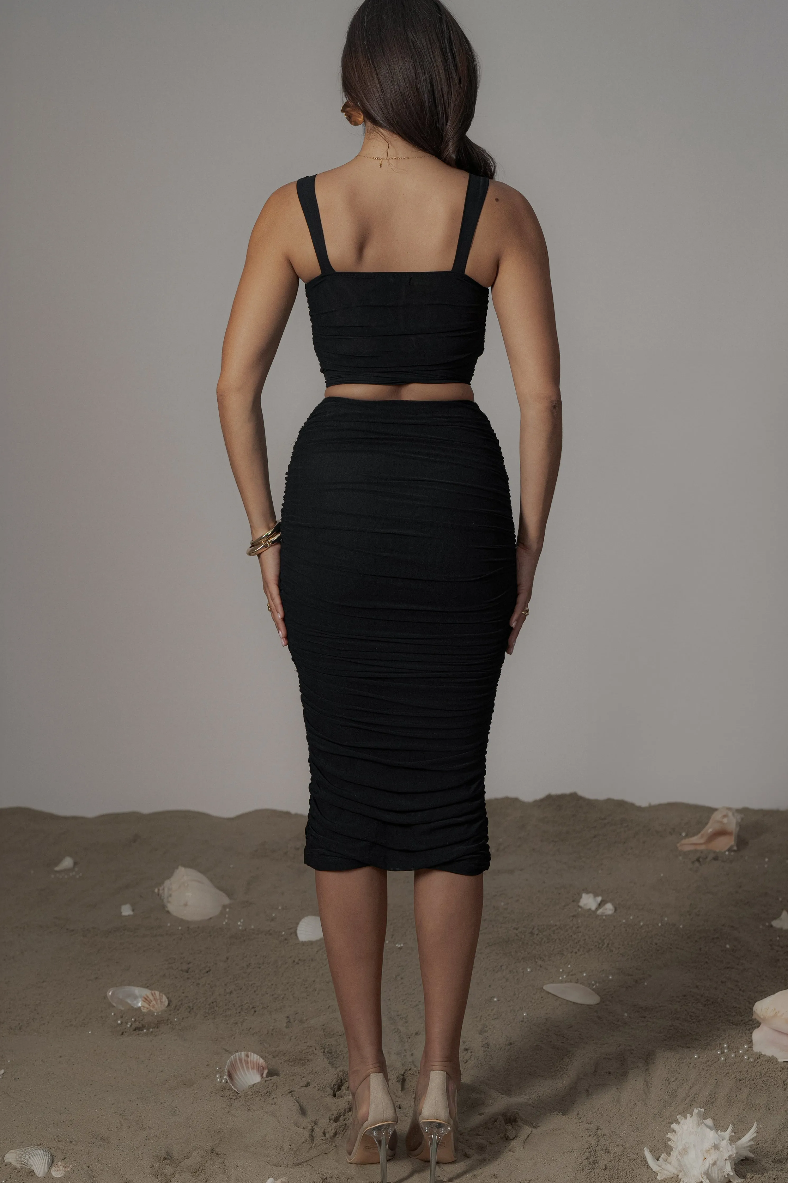 Black Extend Your Stay Skirt Set