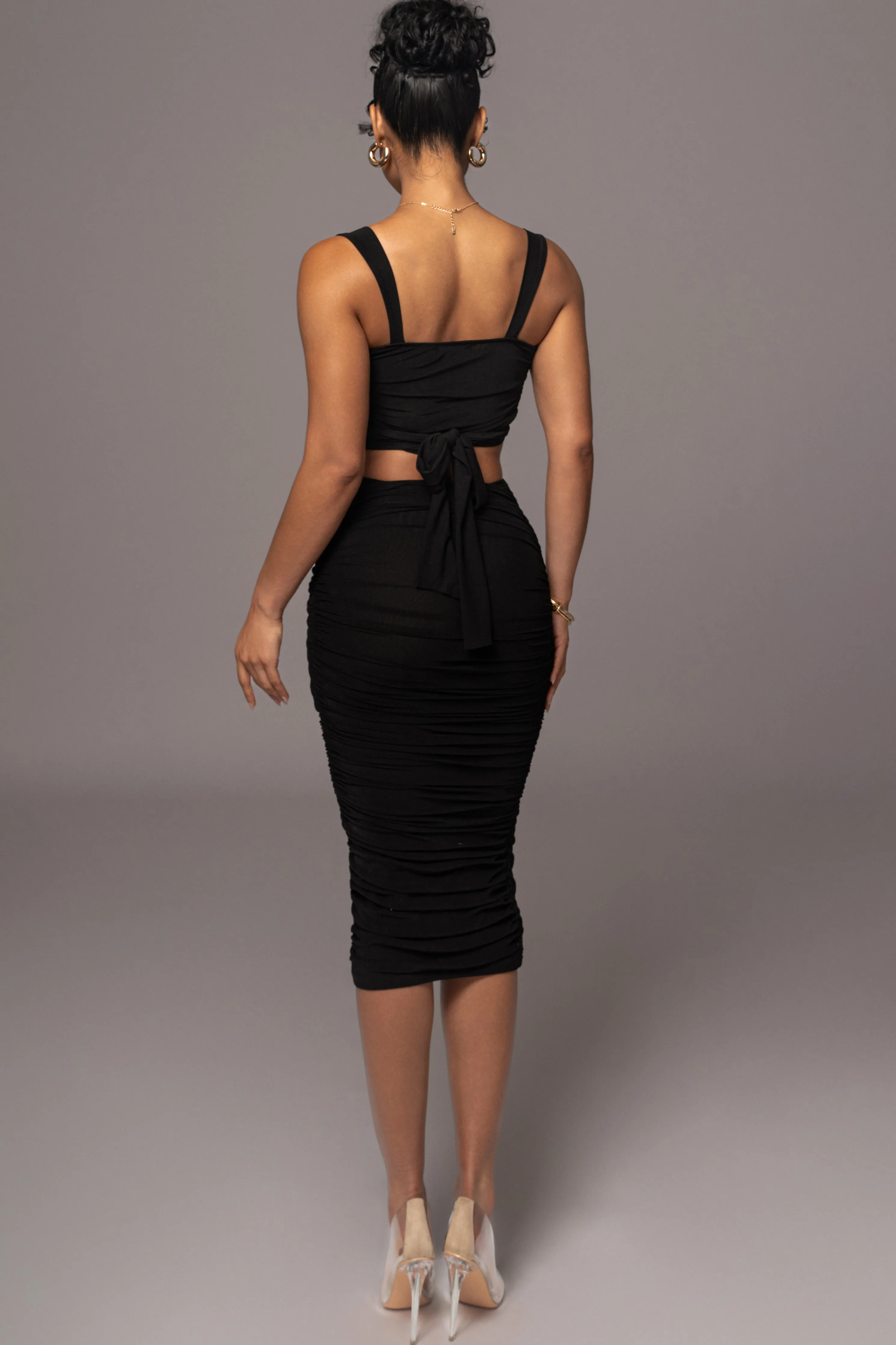 Black Extend Your Stay Skirt Set