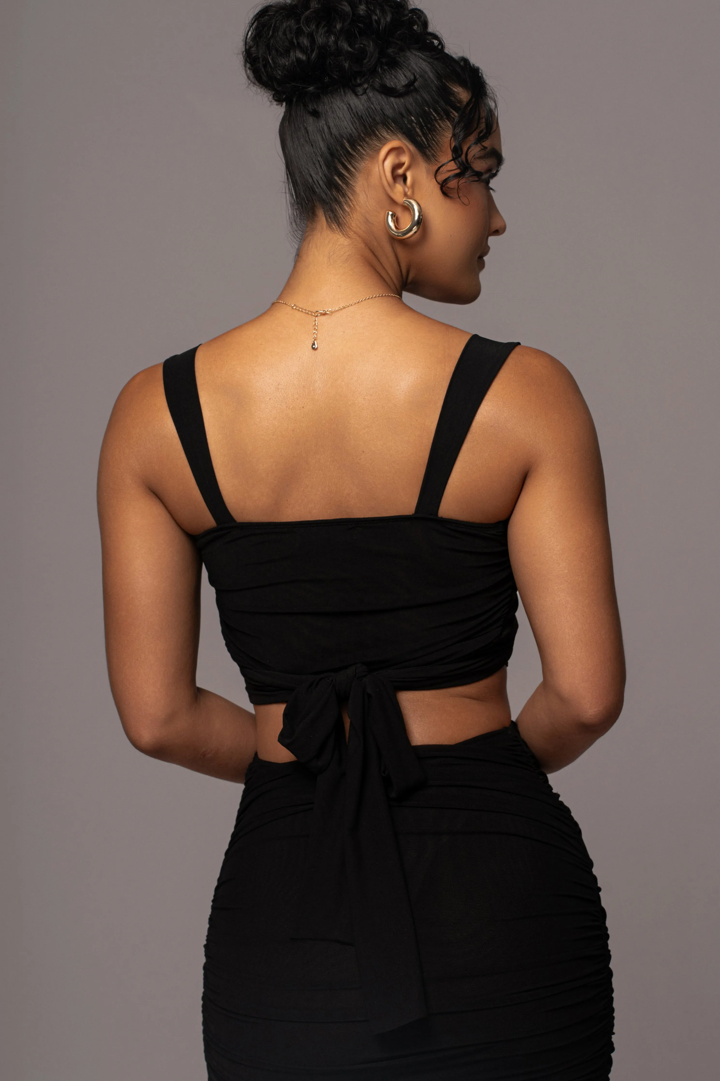 Black Extend Your Stay Skirt Set