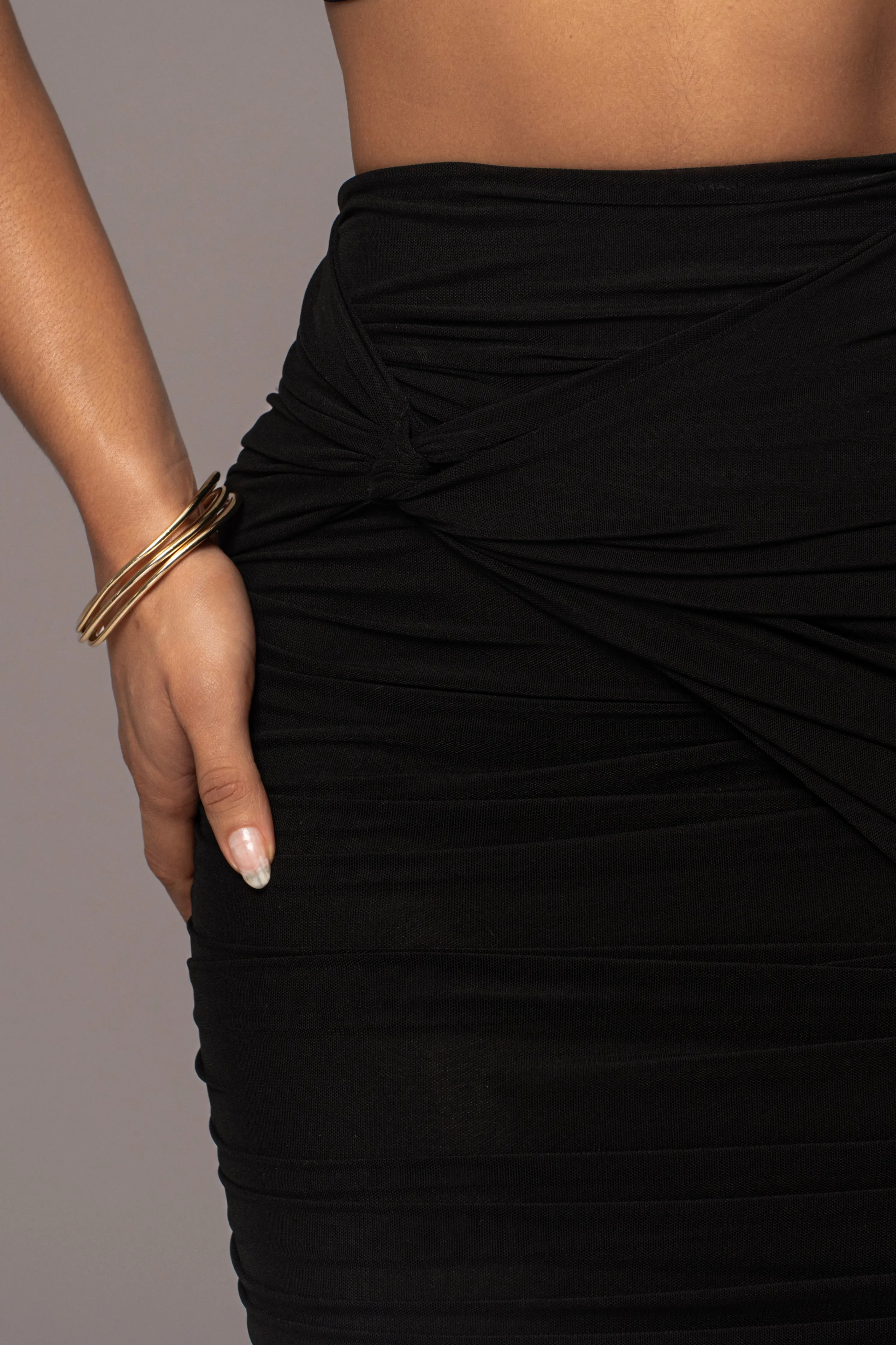 Black Extend Your Stay Skirt Set