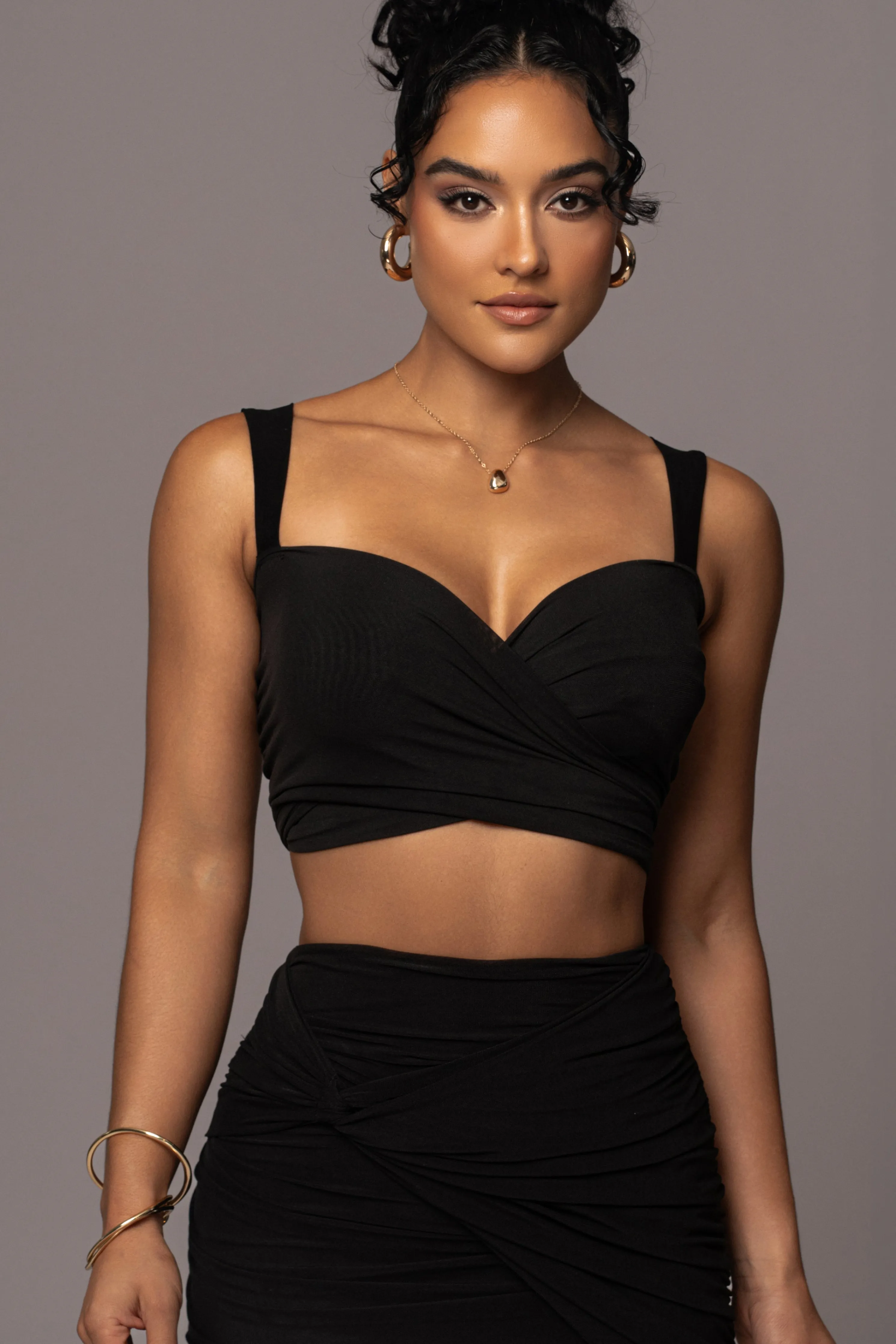 Black Extend Your Stay Skirt Set