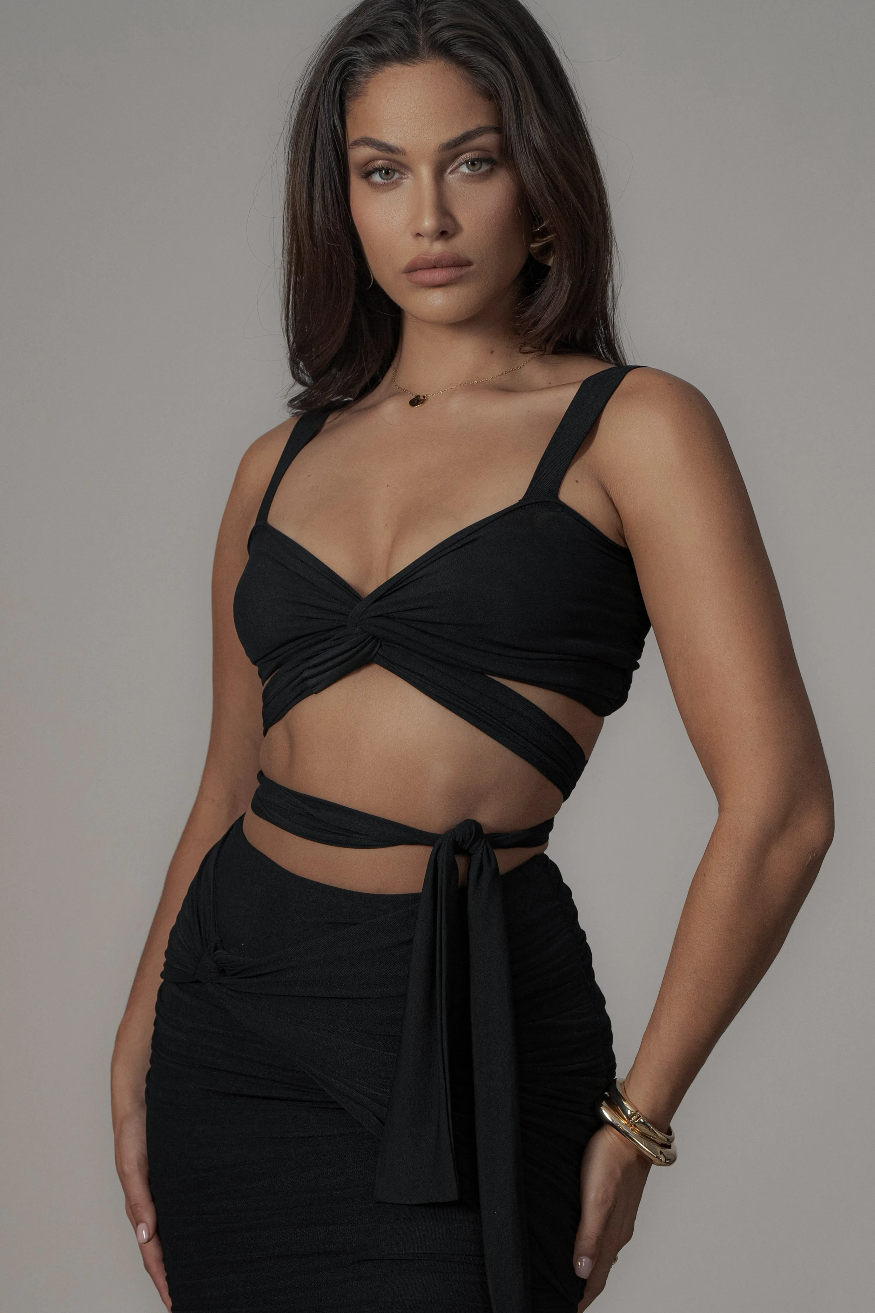 Black Extend Your Stay Skirt Set